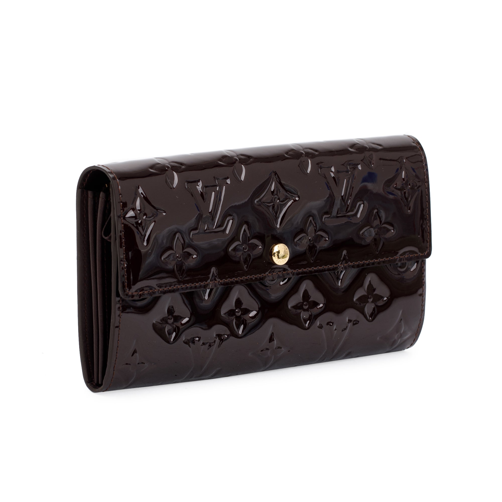 Louis Vuitton Burgundy Monogram Vernis Sarah Wallet