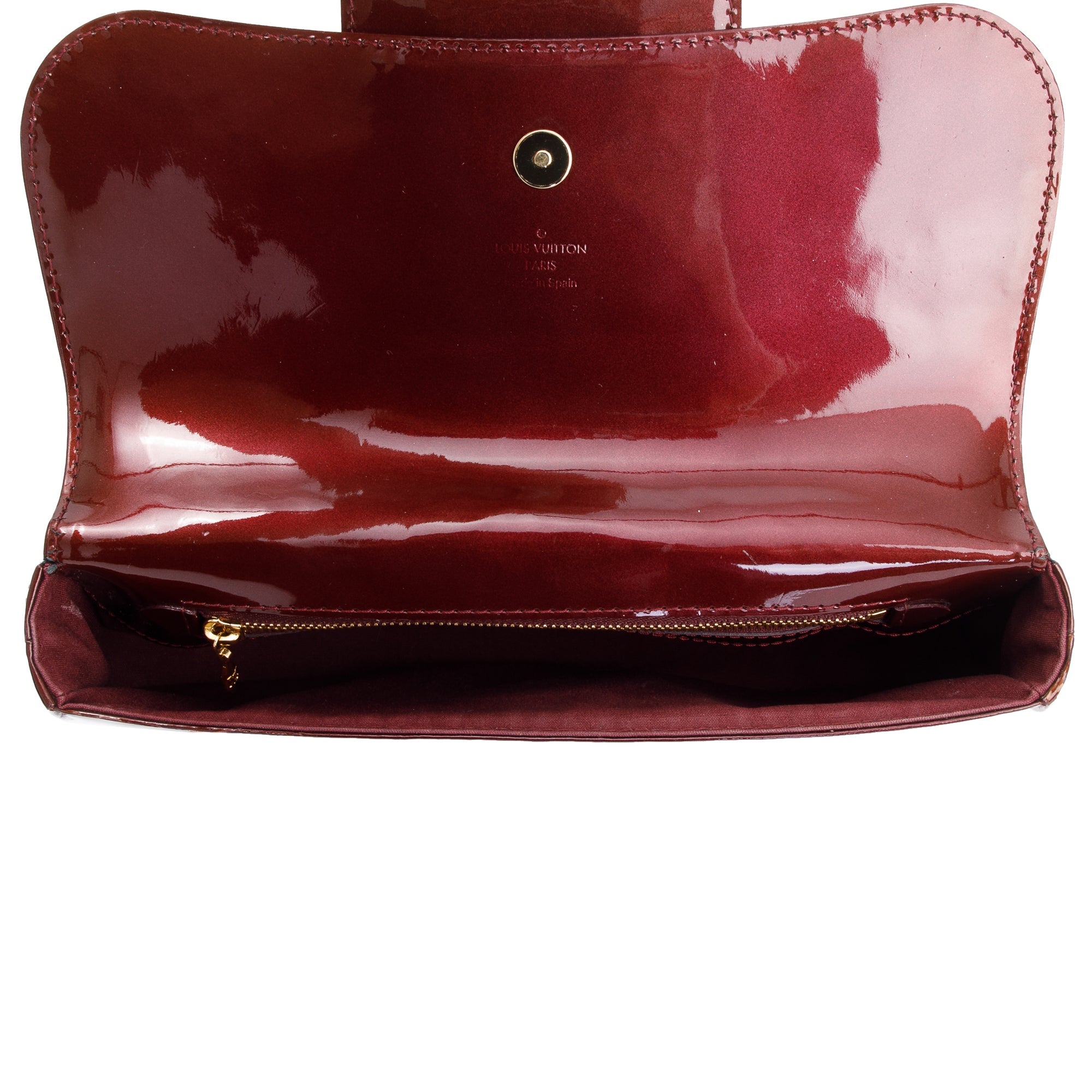 Louis Vuitton Burgundy Vernis Leather Sobe Clutch
