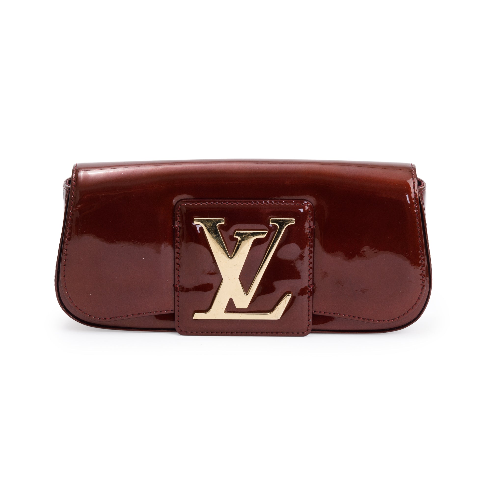 Louis Vuitton Burgundy Vernis Leather Sobe Clutch