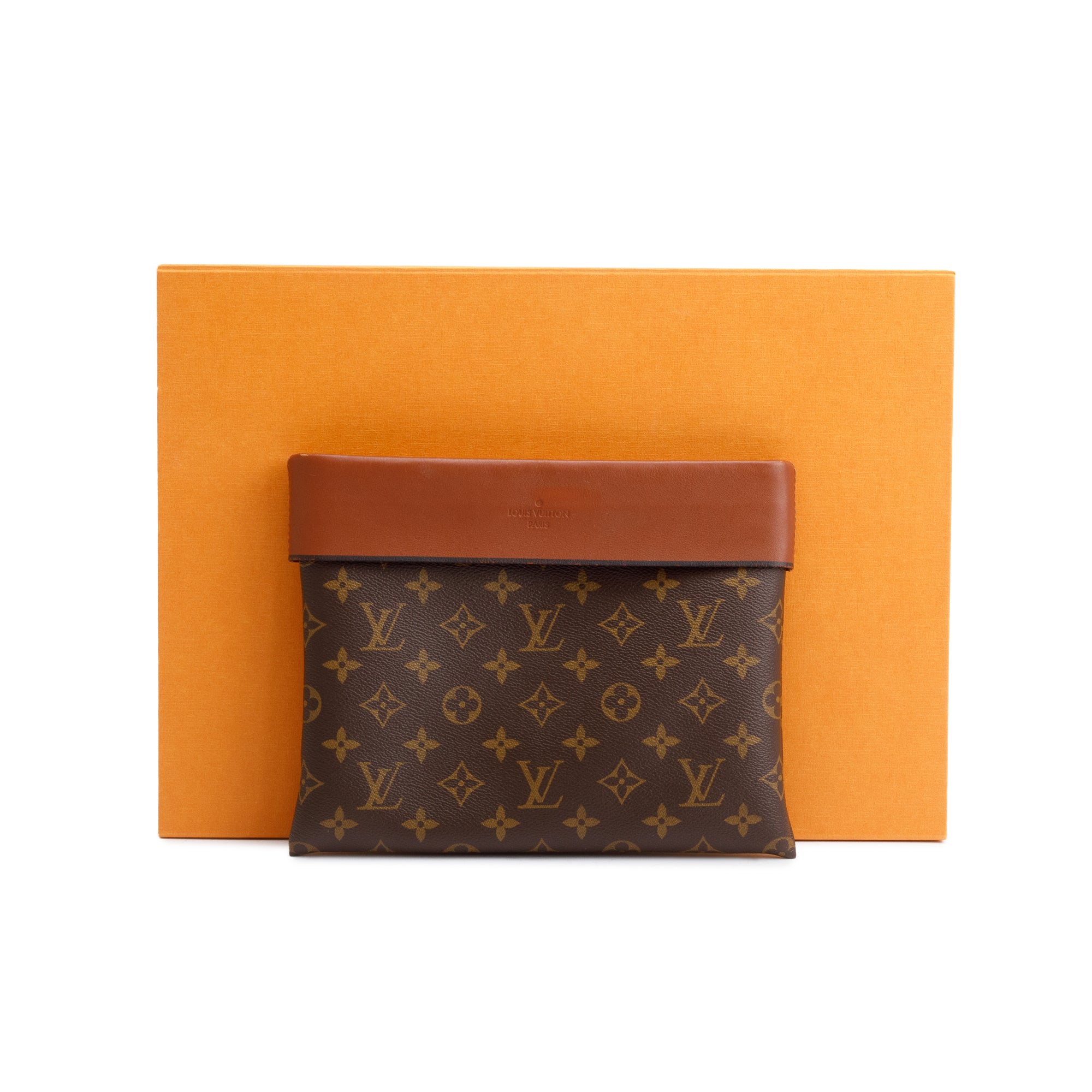 Louis Vuitton Caramel Leather Monogram Pochette Tuileries w/ Box