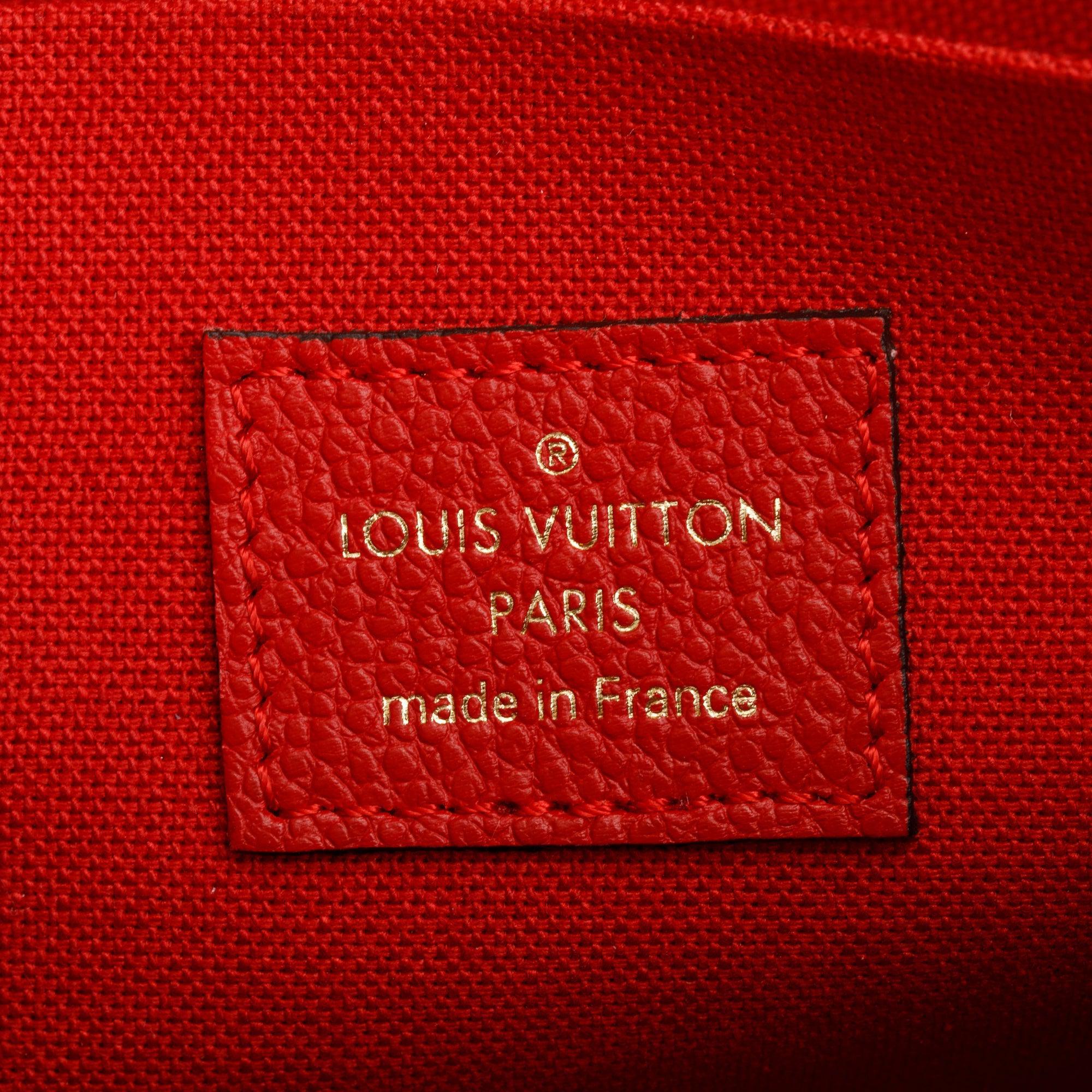 Louis Vuitton Cherry Red Monogram Empreinte Leather Felicie Pochette Chain Wallet w/ Box & Inserts
