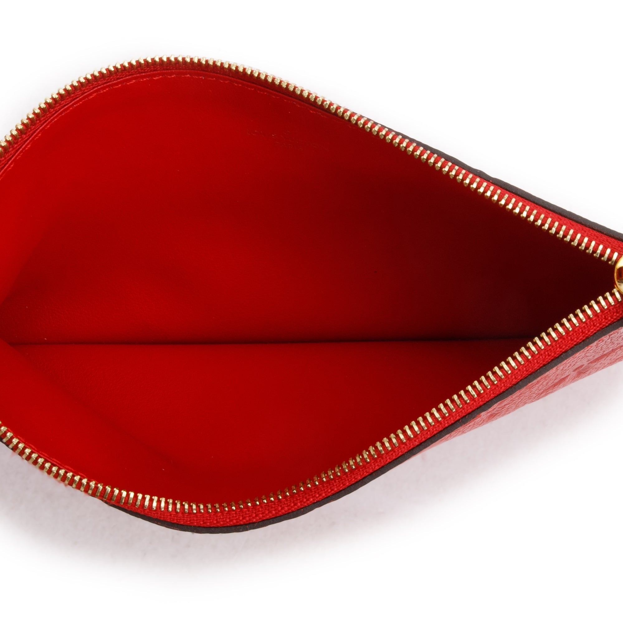 Louis Vuitton Cherry Red Monogram Empreinte Leather Felicie Pochette Chain Wallet w/ Box & Inserts