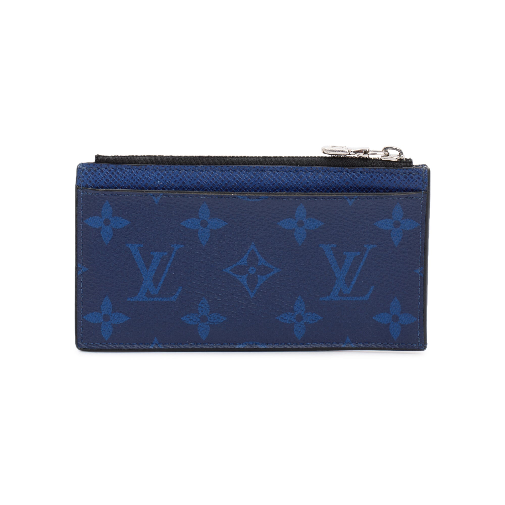 Louis Vuitton Cobalt Blue Taigarama Leather Coin Card Holder