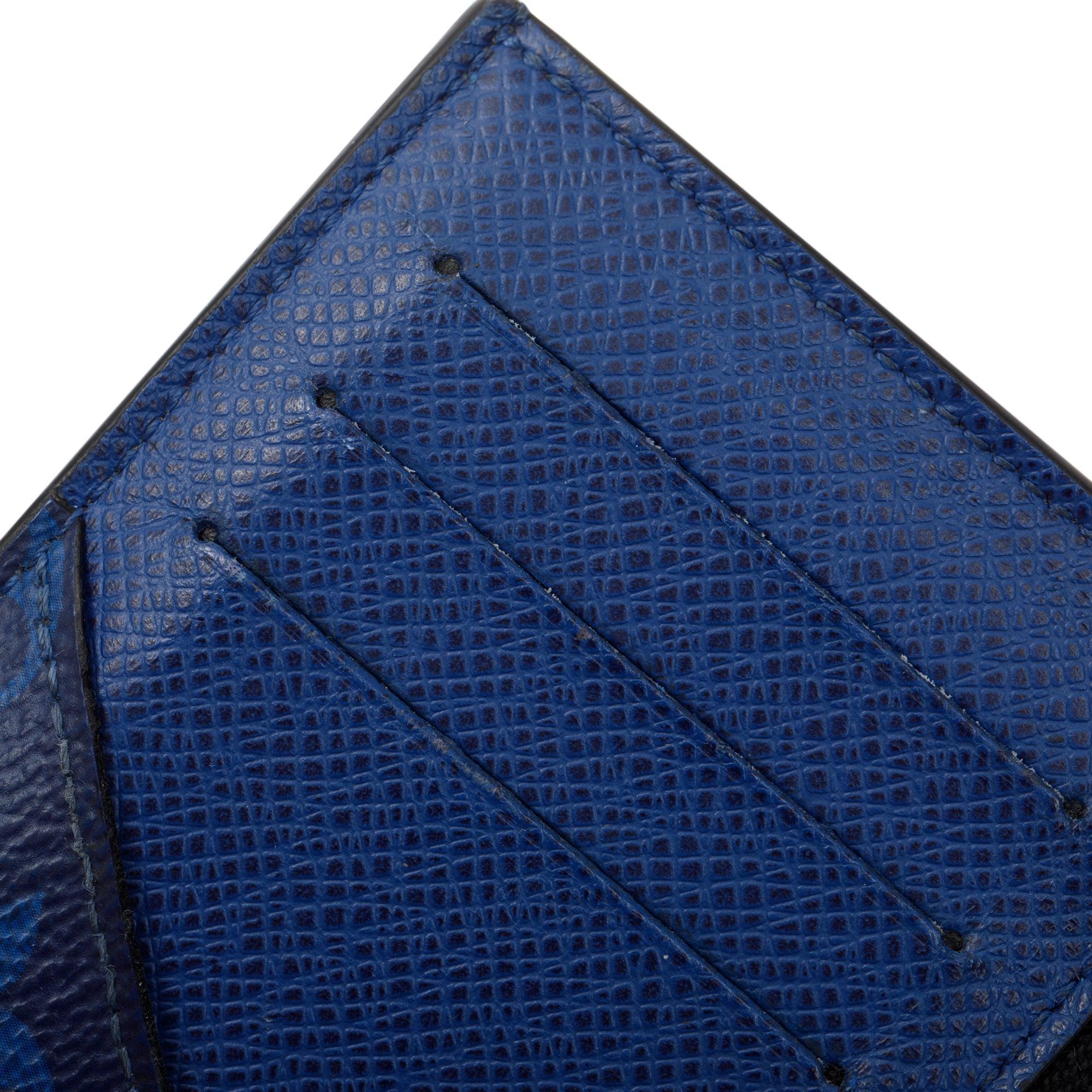 Louis Vuitton Cobalt Blue Taigarama Leather Coin Card Holder