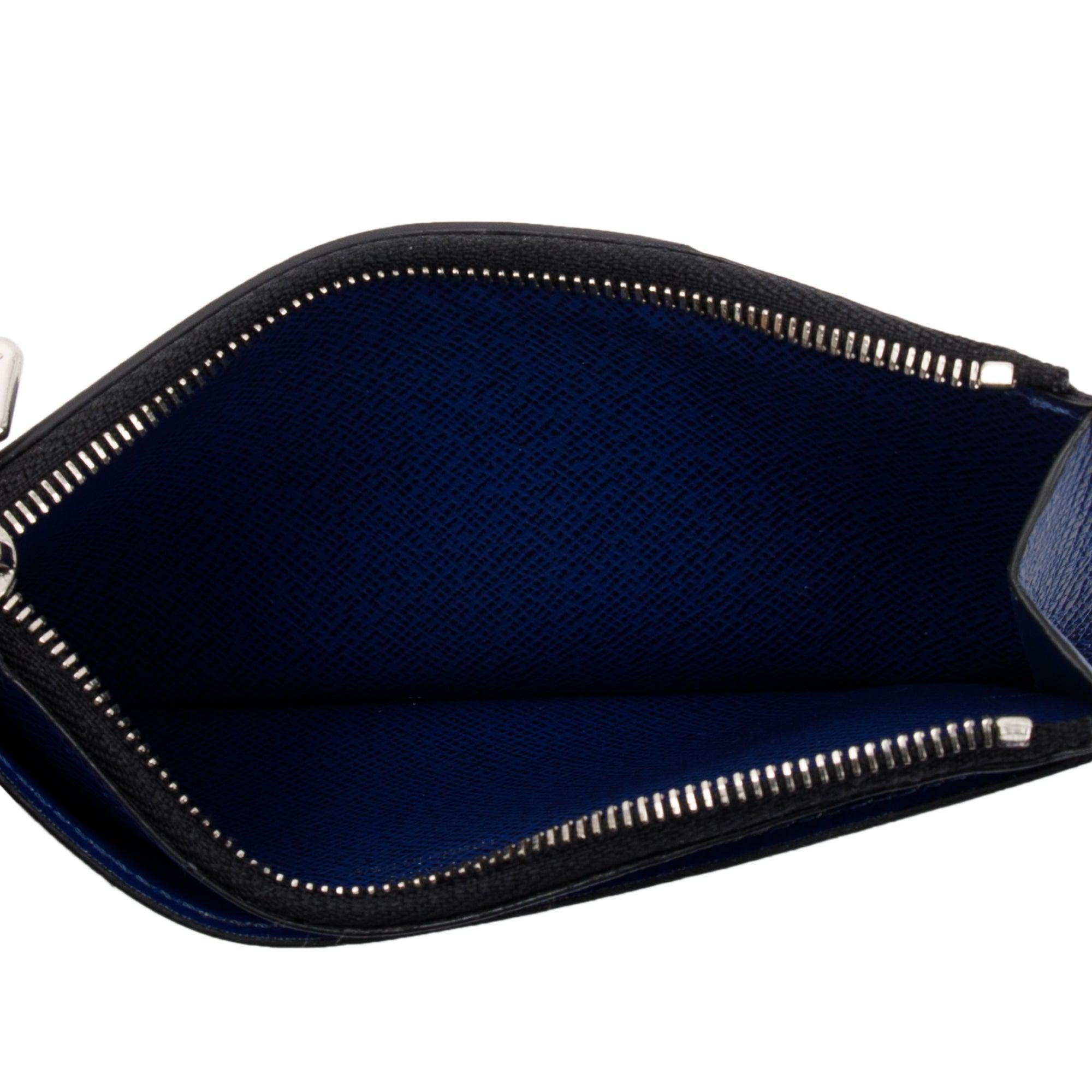 Louis Vuitton Cobalt Blue Taigarama Leather Coin Card Holder