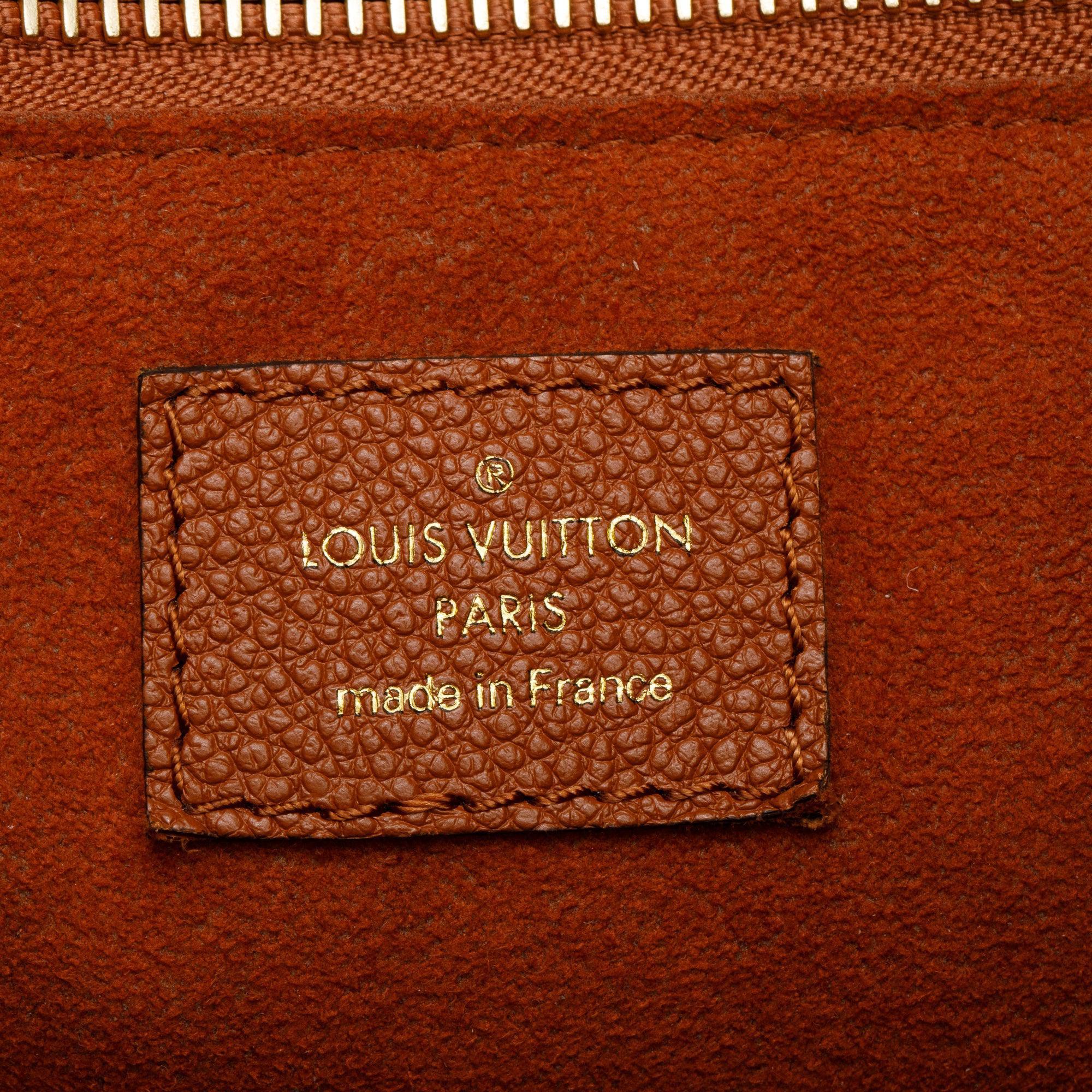 Louis Vuitton Congac Monogram Giant Empreinte Leather Neverfull MM w/ Pouch