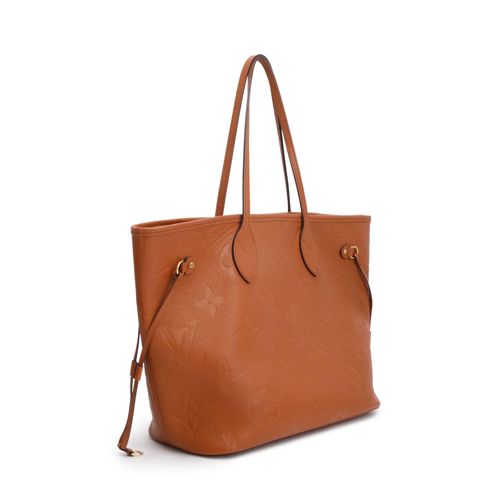 Louis Vuitton Congac Monogram Giant Empreinte Leather Neverfull MM w/ Pouch
