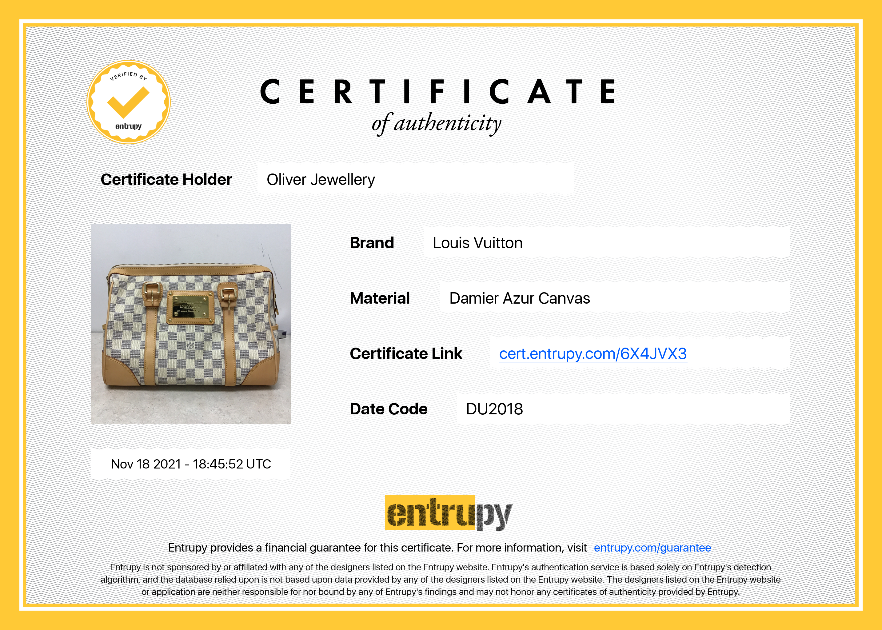Louis Vuitton Damier Azur Berkeley Bag