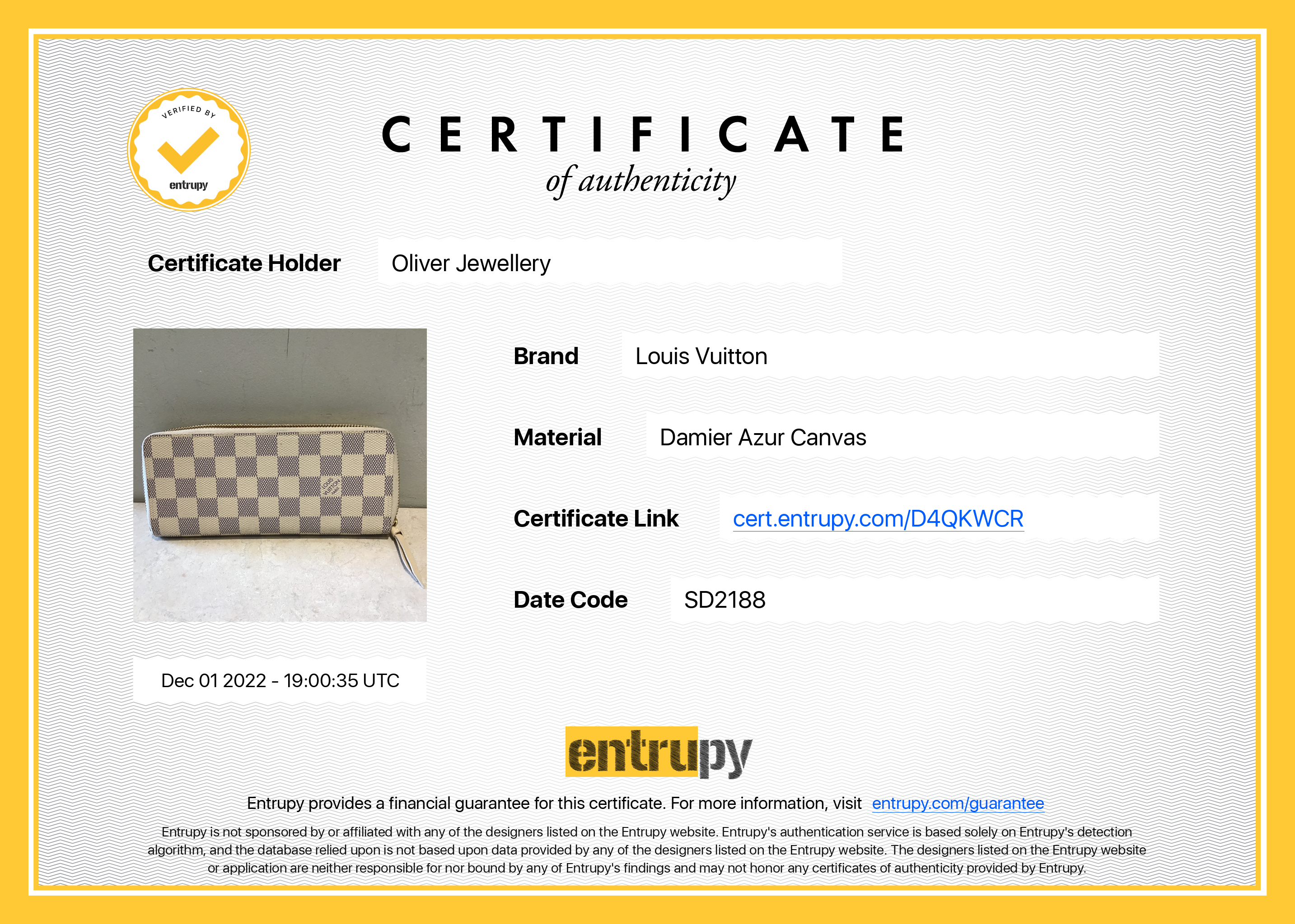 Louis Vuitton Damier Azur Clemence Wallet