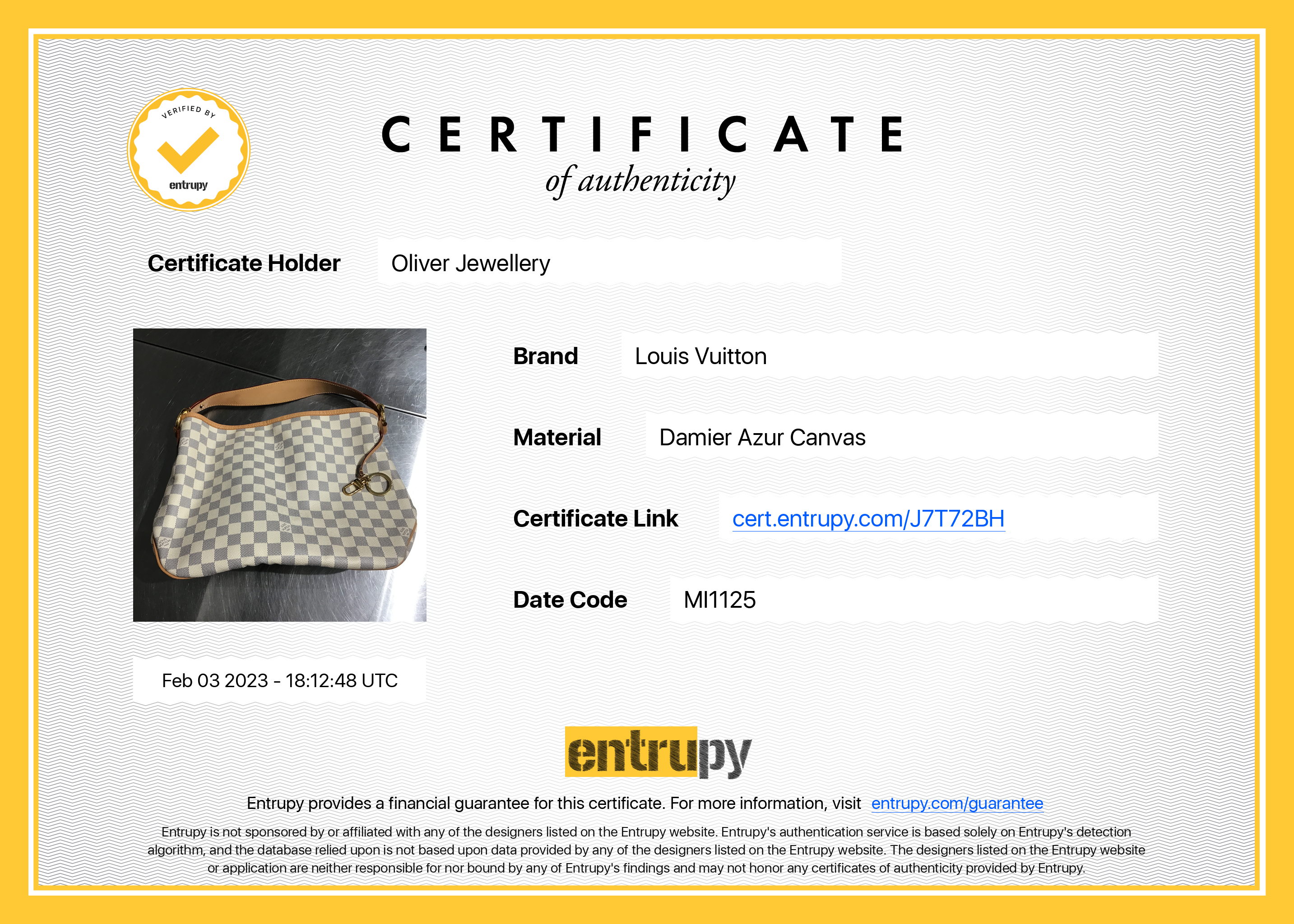 Louis Vuitton Damier Azur Delighful PM