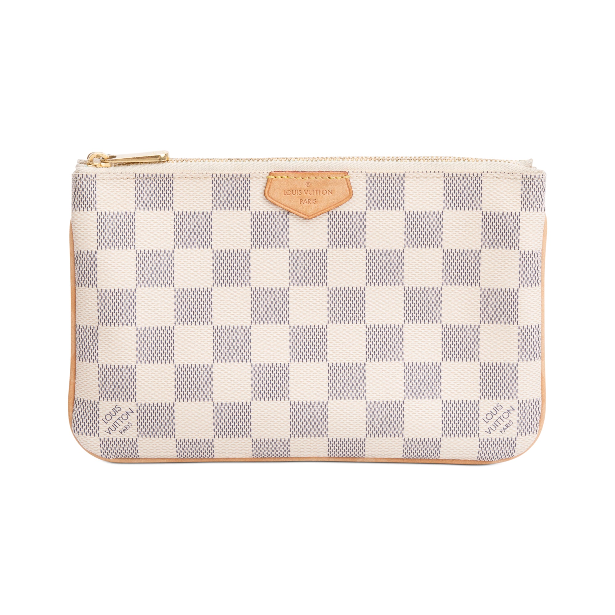 Louis Vuitton Damier Azur Double Zip Pochette w/ Strap