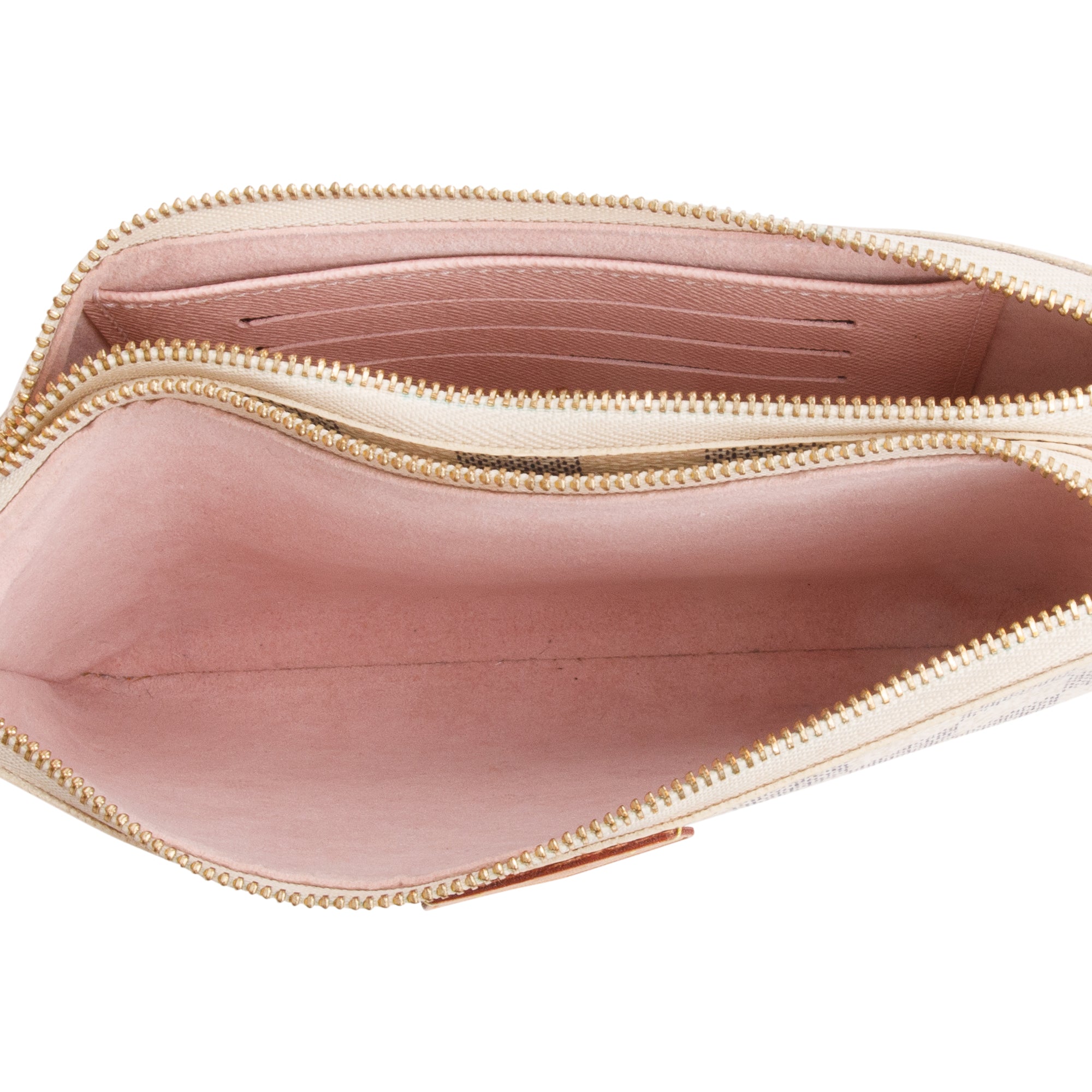 Louis Vuitton Damier Azur Double Zip Pochette w/ Strap