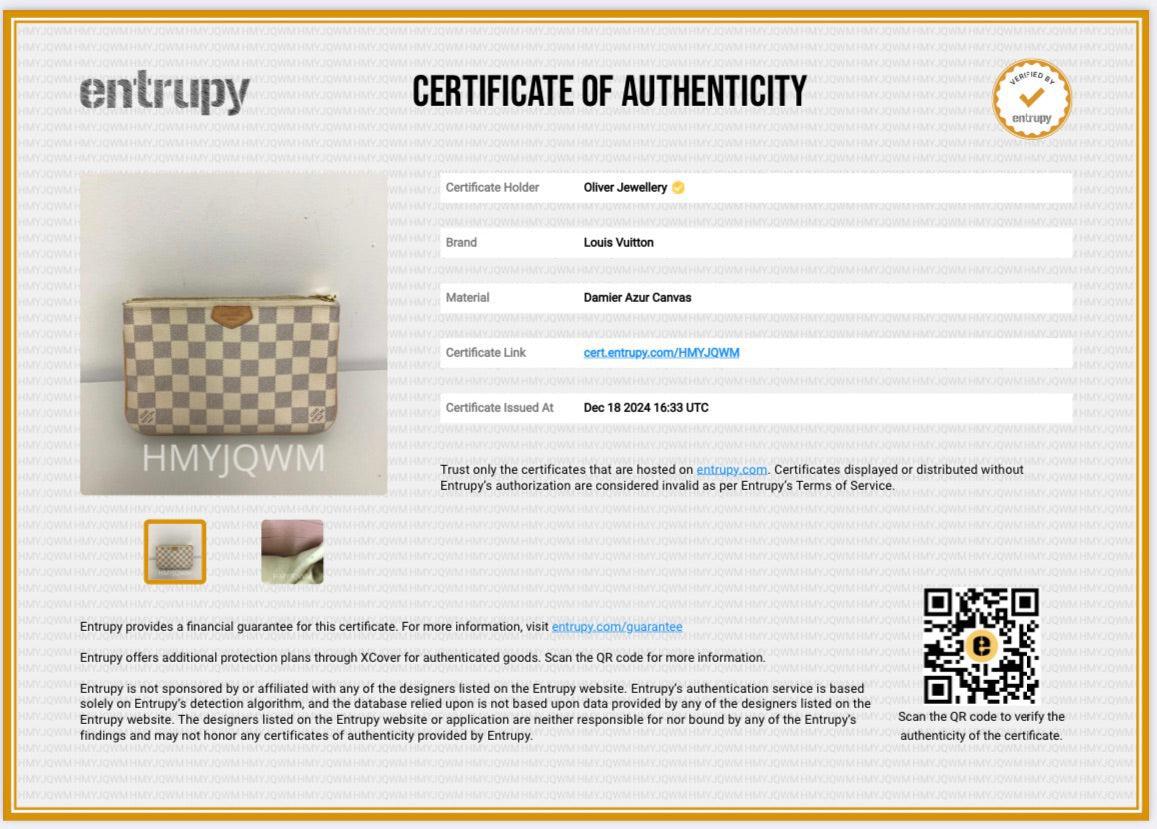 Louis Vuitton Damier Azur Double Zip Pochette w/ Strap