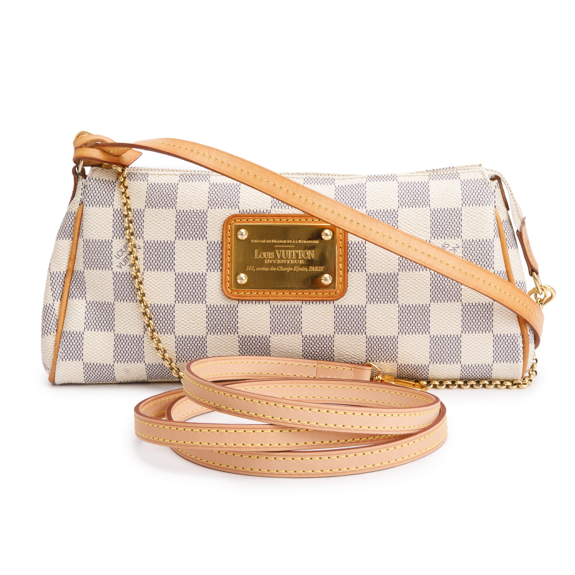 Louis Vuitton Damier Azur Eva Clutch w/ Box & Strap