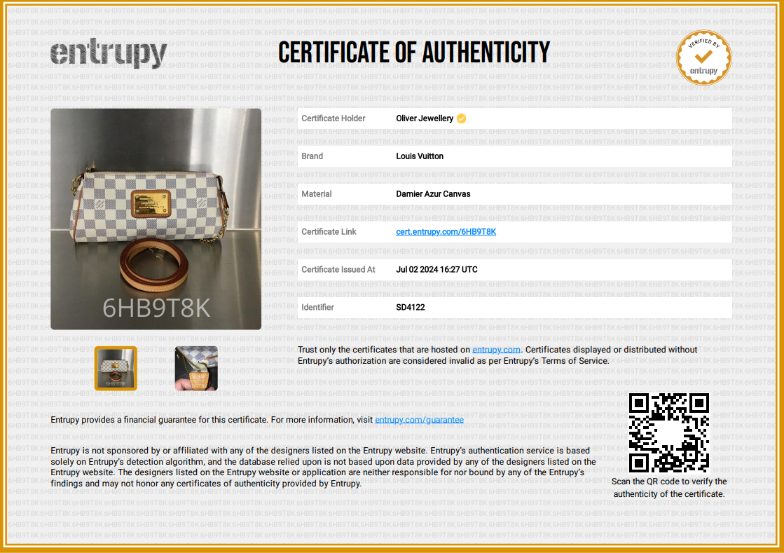 Louis Vuitton Damier Azur Eva Clutch w/ Strap