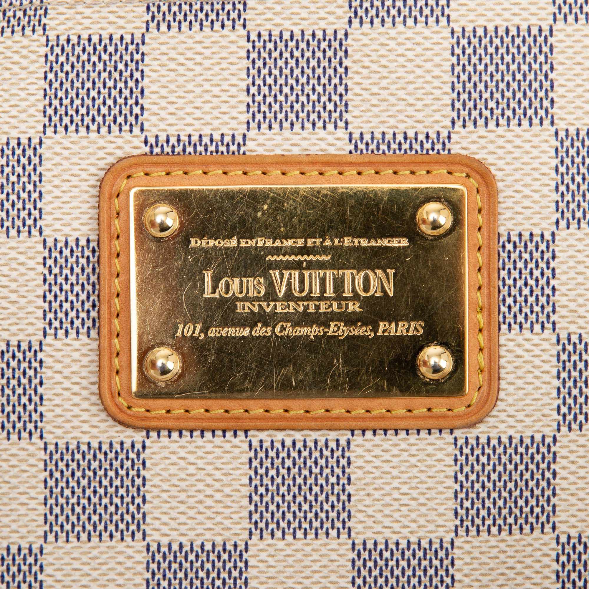Louis Vuitton Brown, Pattern Print Damier Ebene Eva Clutch