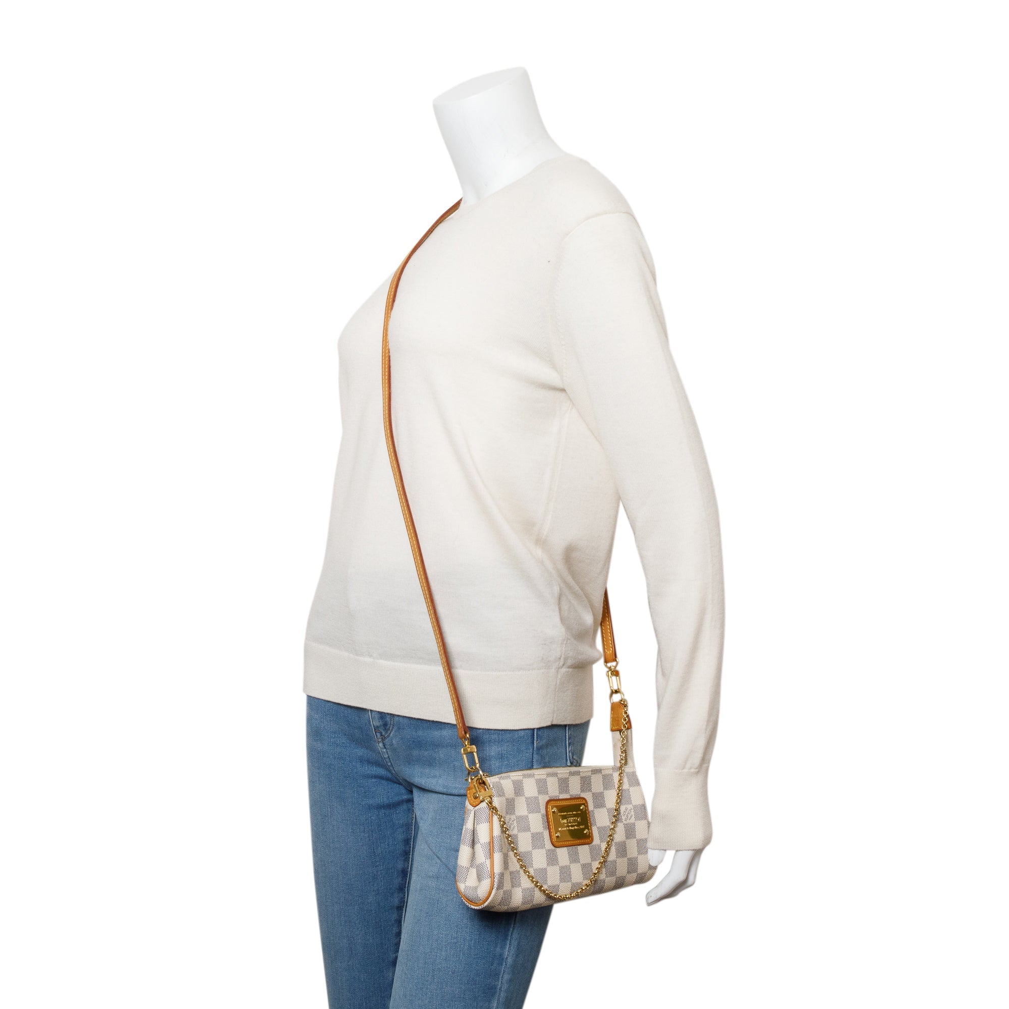 Louis Vuitton Damier Azur Eva Clutch w/ Strap