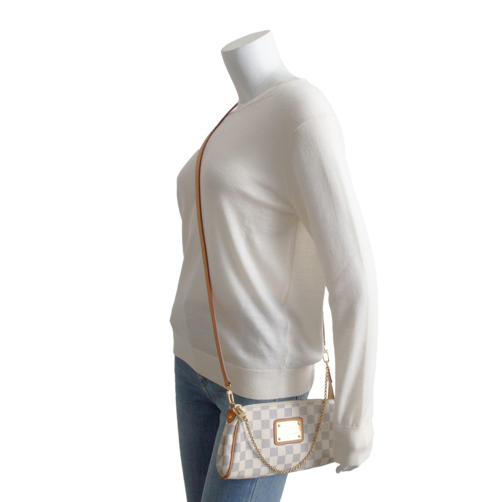 Louis Vuitton Damier Azur Eva Clutch w/ Strap