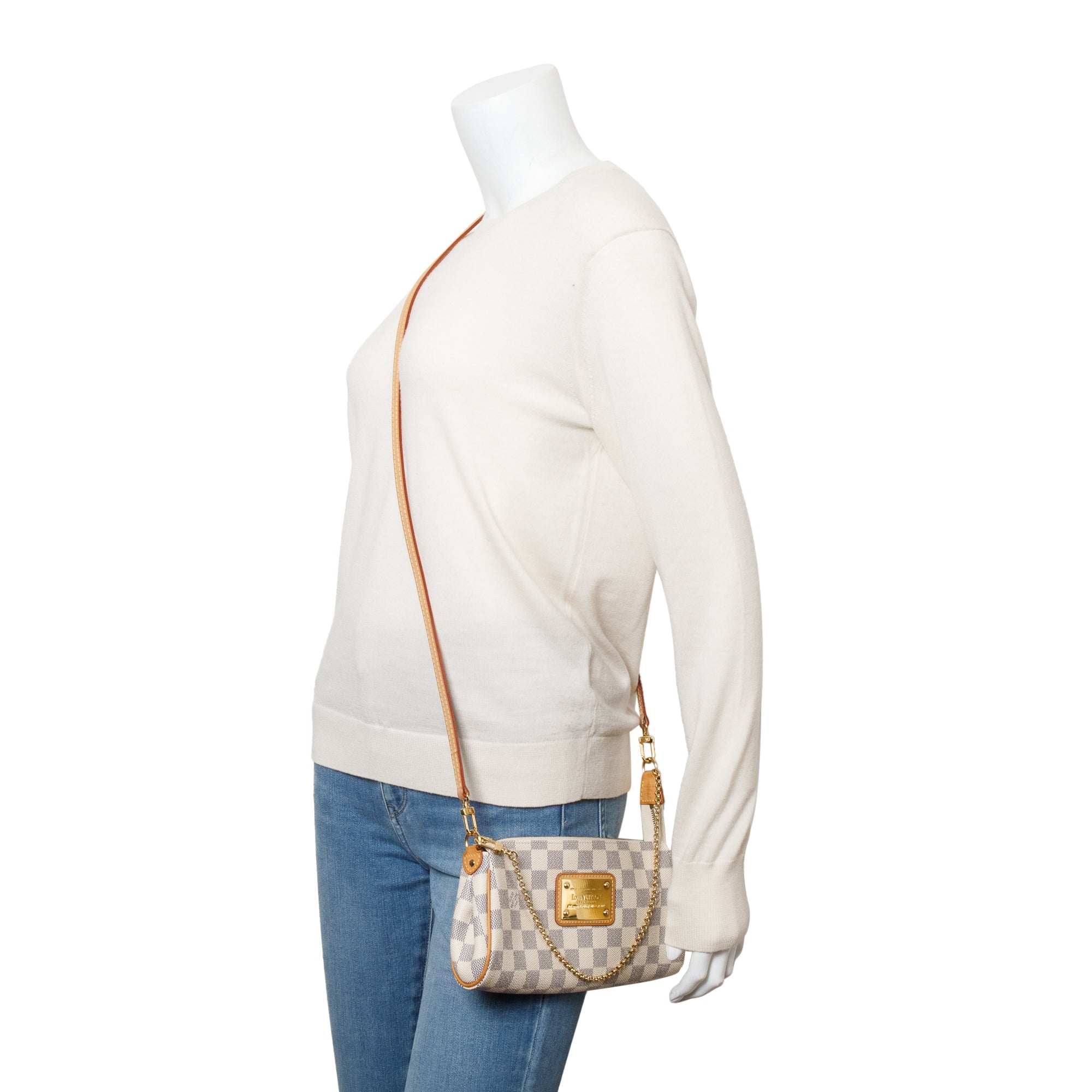 Louis Vuitton Damier Azur Eva Clutch w/ Strap