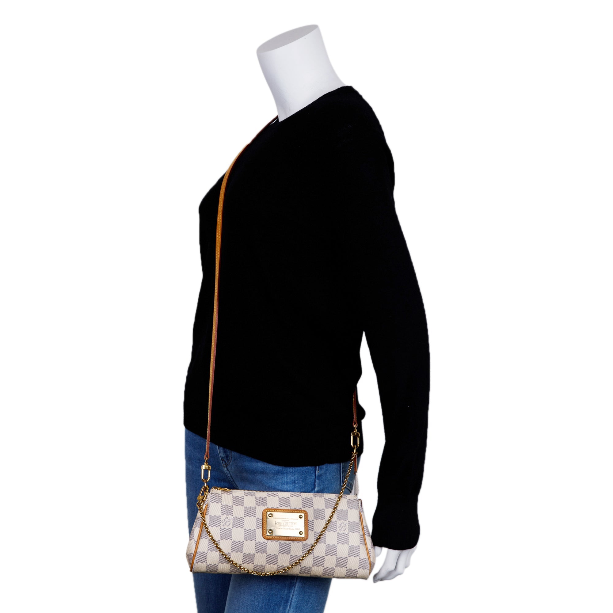 Louis Vuitton Damier Azur Eva Clutch w/ Strap