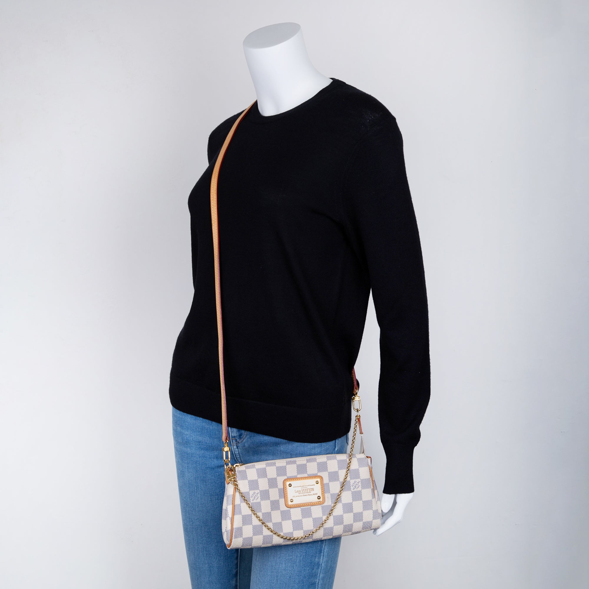 Louis Vuitton Damier Azur Eva Clutch w/ Strap