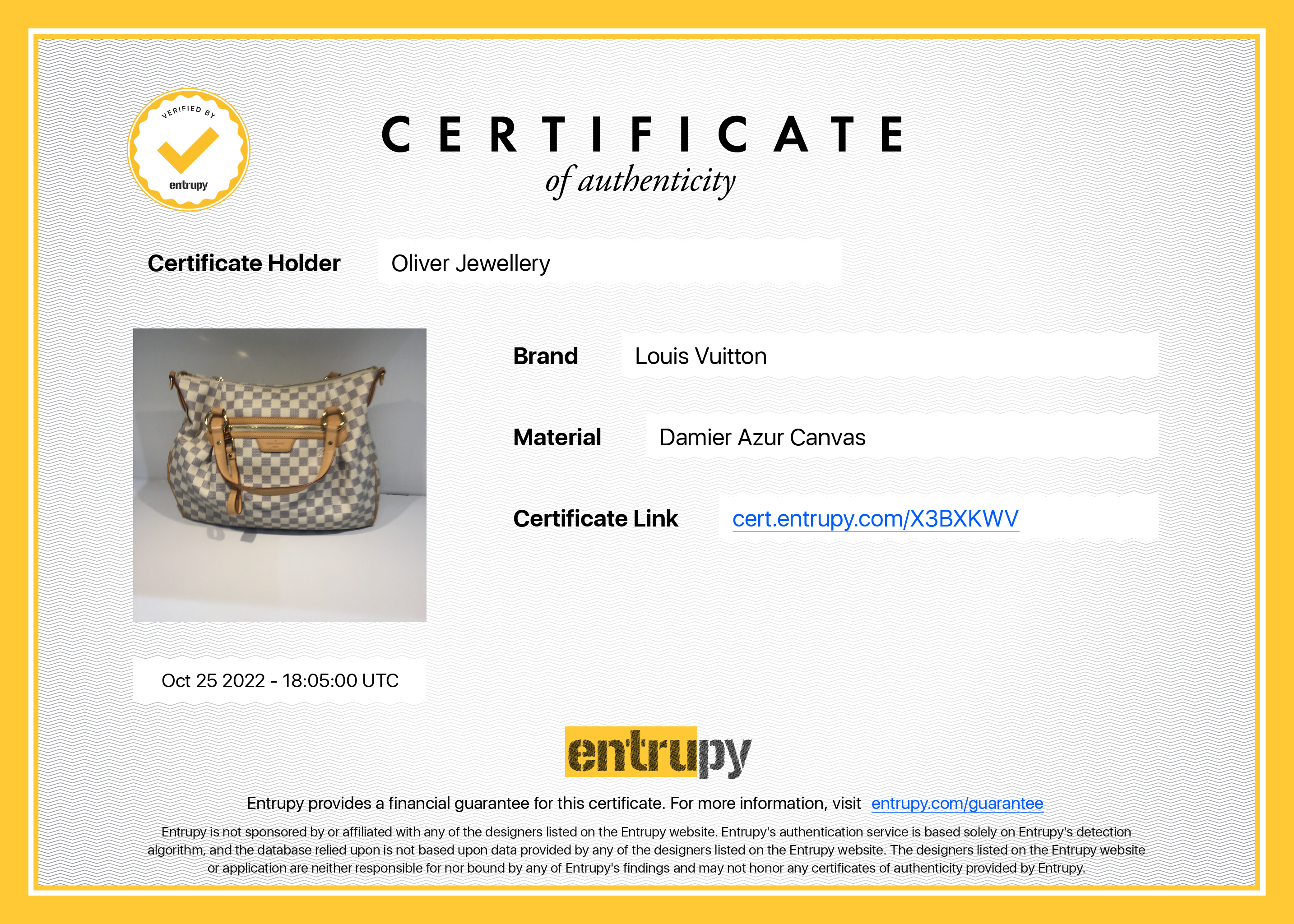 Louis Vuitton Damier Azur Evora MM w/ Strap