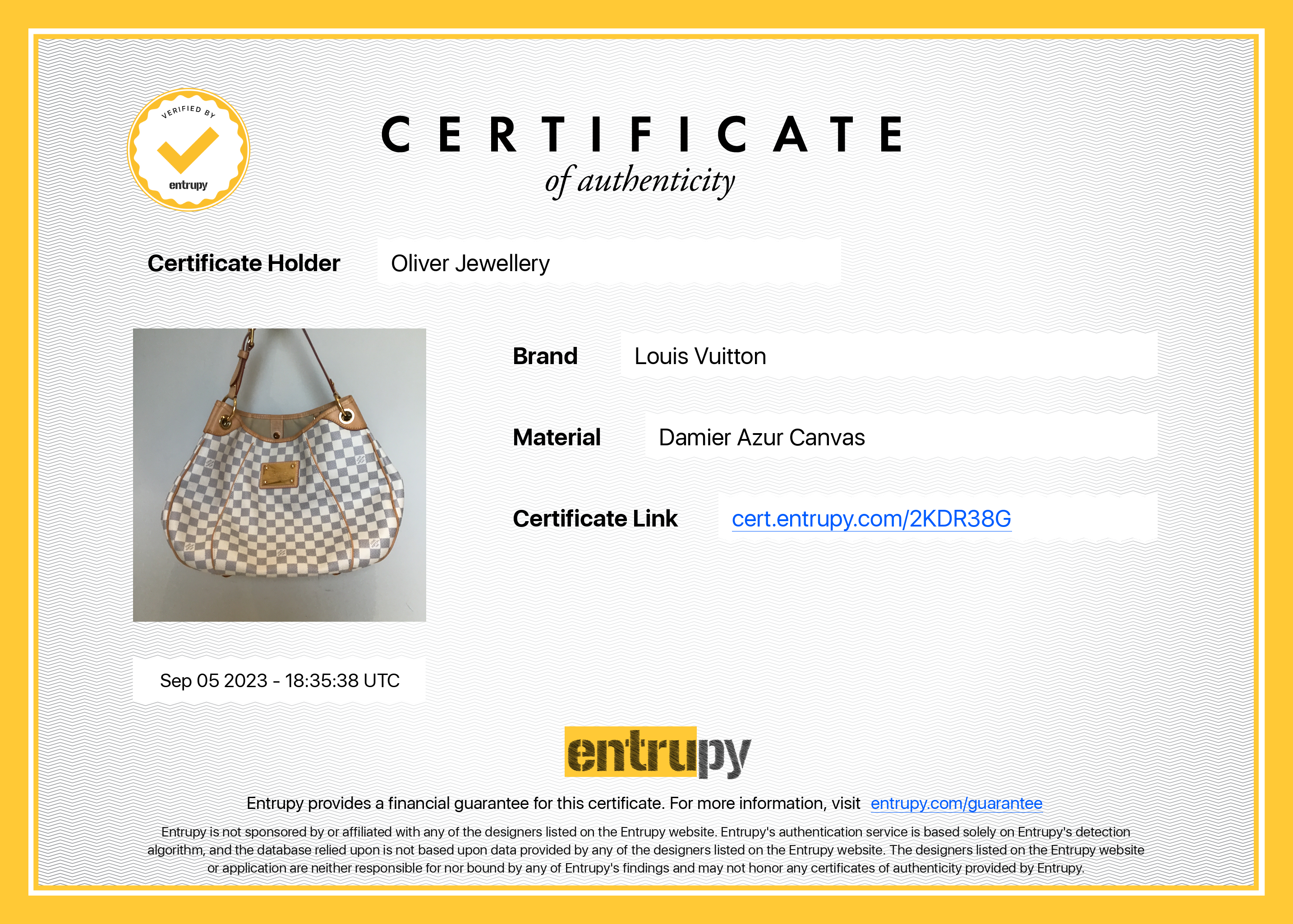 Louis Vuitton Damier Azur Galleria PM