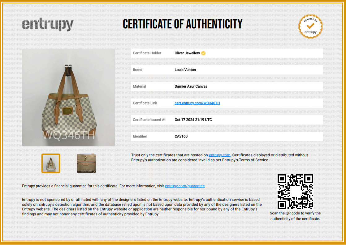 Louis Vuitton Damier Azur Hampstead MM