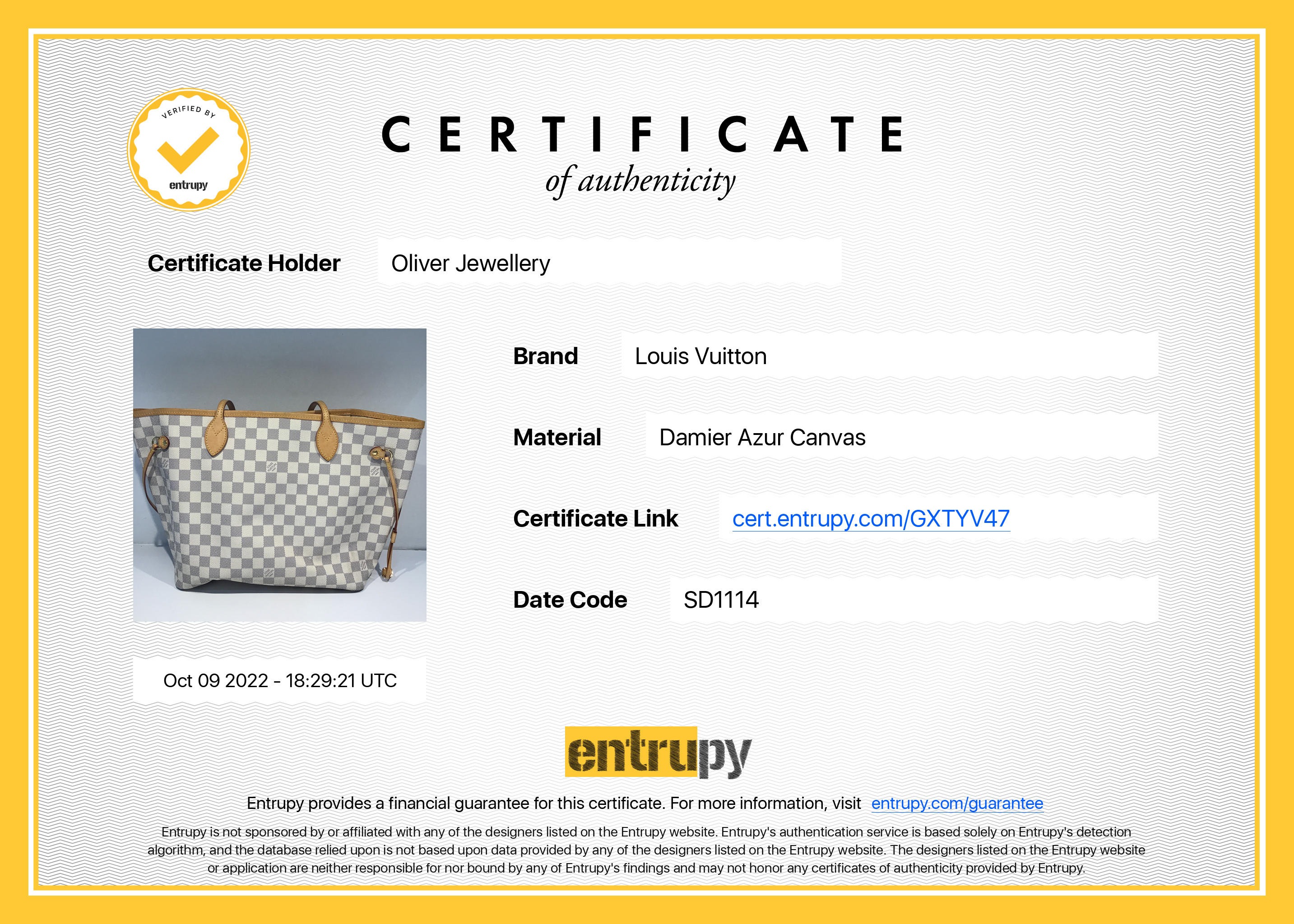 Louis Vuitton Damier Azur Neverfull MM