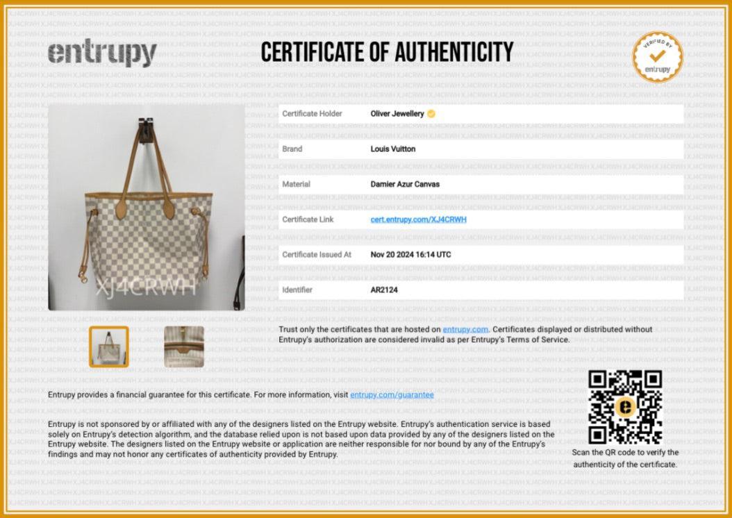 Louis Vuitton Damier Azur Neverfull MM w/ Pouch