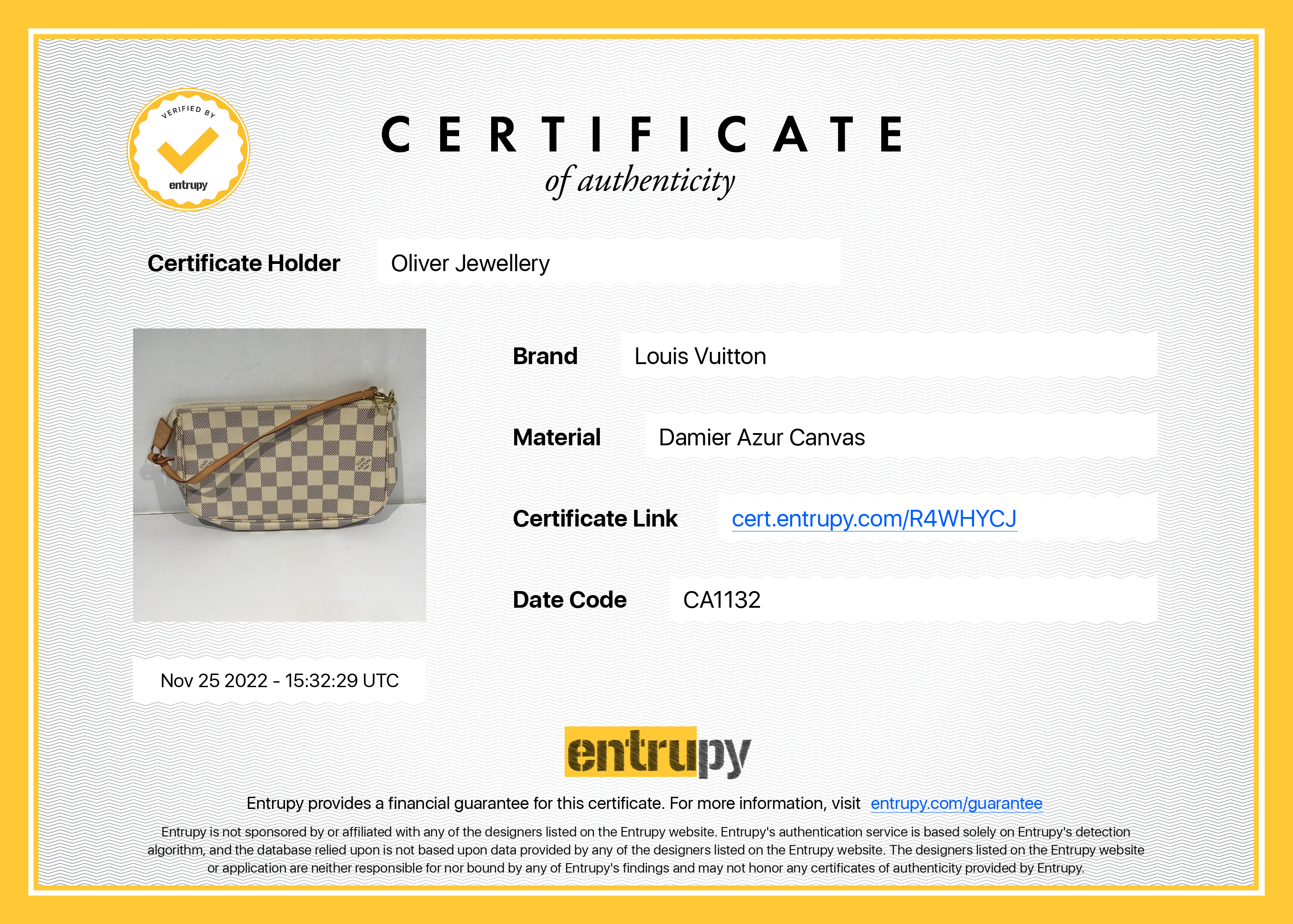 Louis Vuitton Damier Azur Pochette Accessories