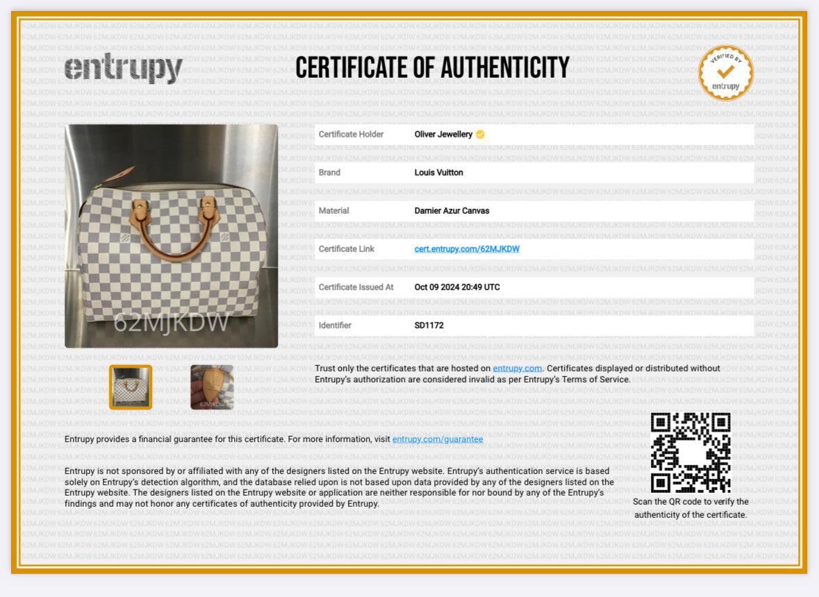 Louis Vuitton Damier Azur Speedy 30