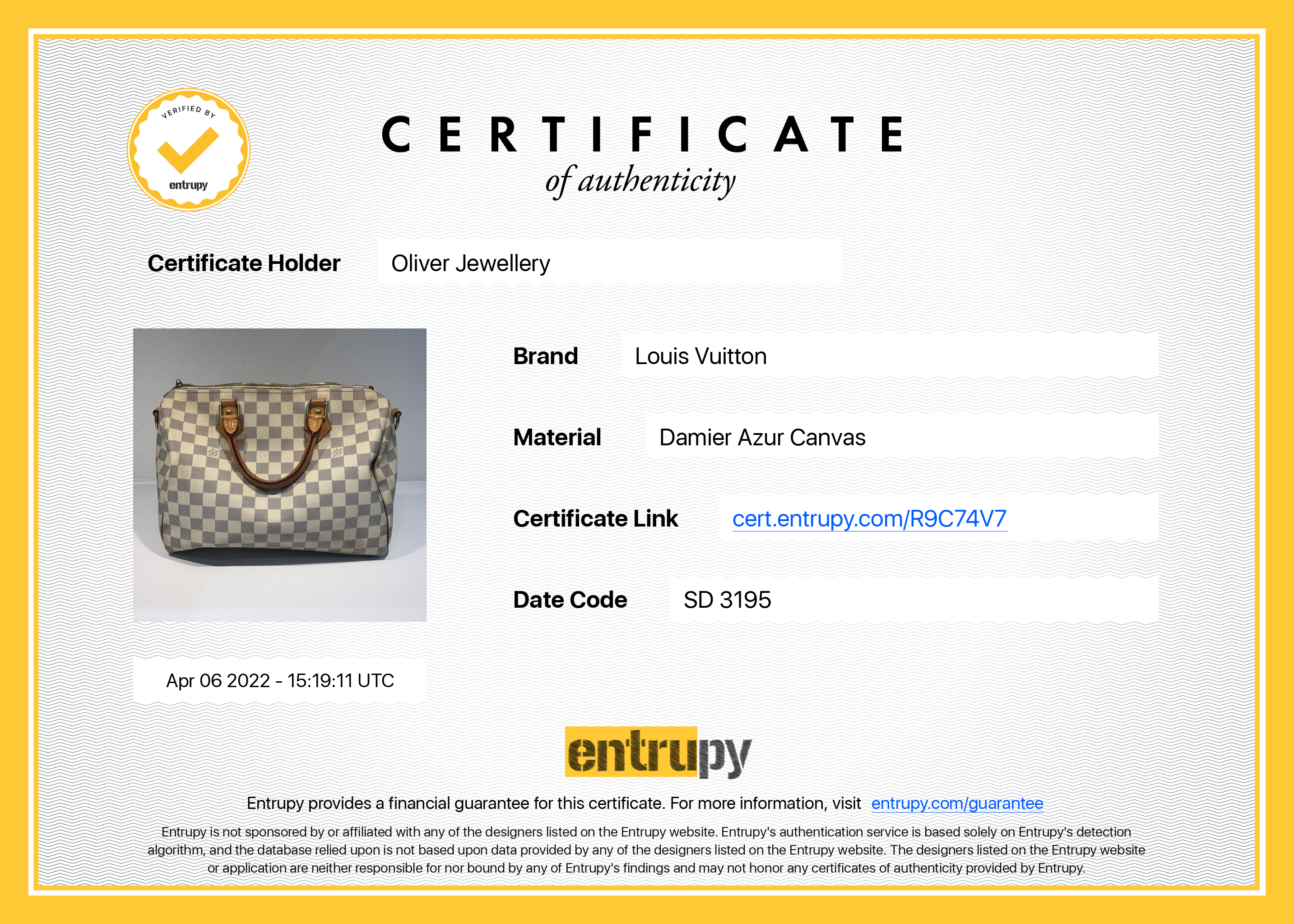 Louis Vuitton Damier Azur Speedy Bandouliere 30