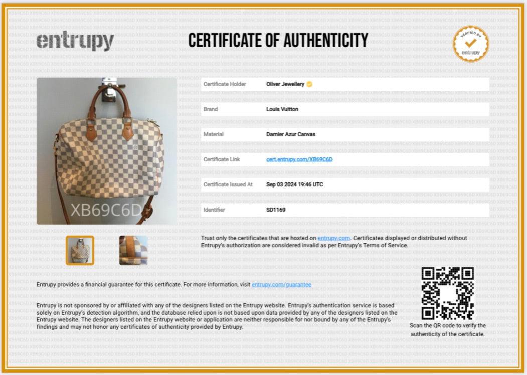 Louis Vuitton Damier Azur Speedy Bandouliere 30 w/ Box