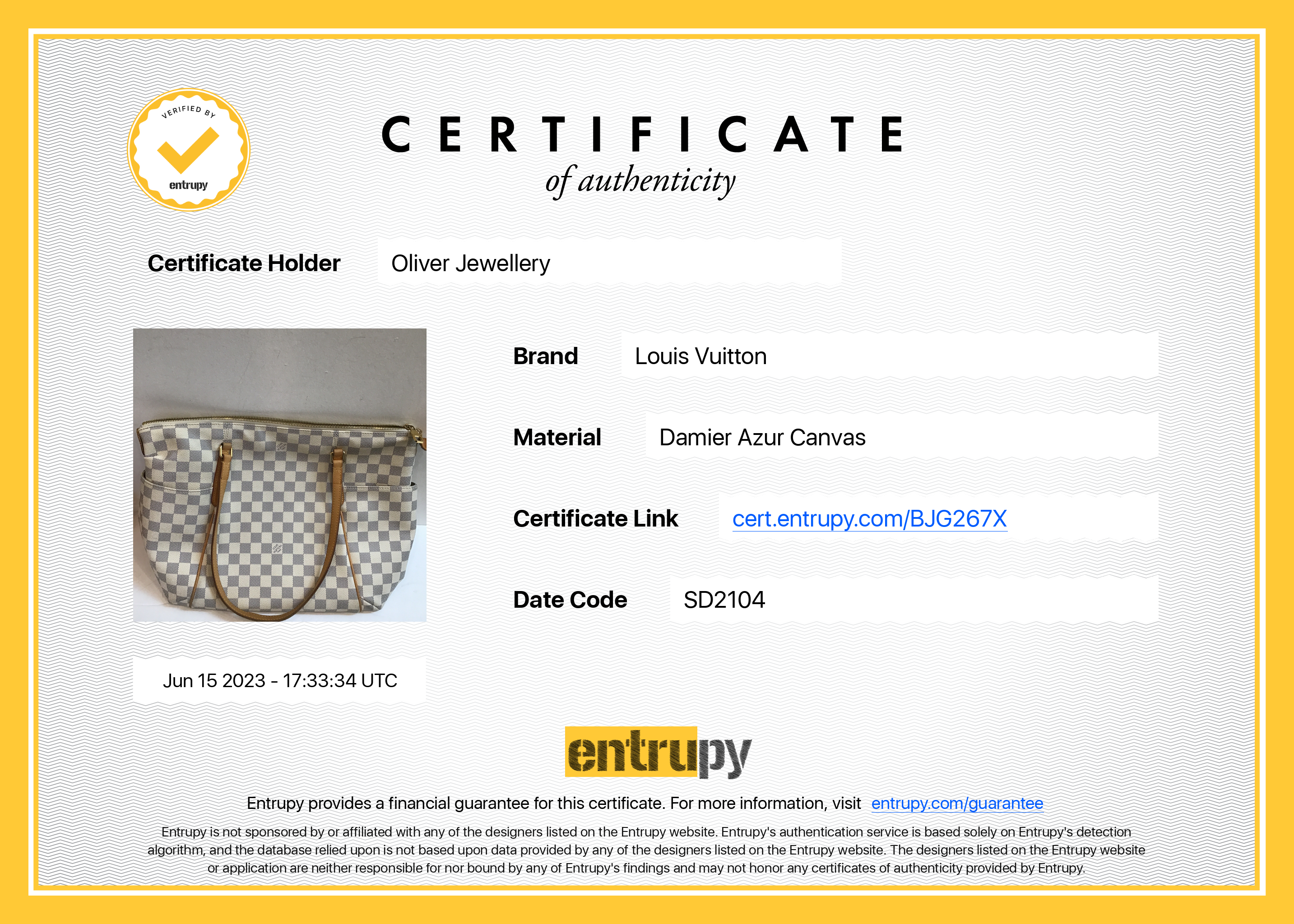 Louis Vuitton Damier Azur Totally MM