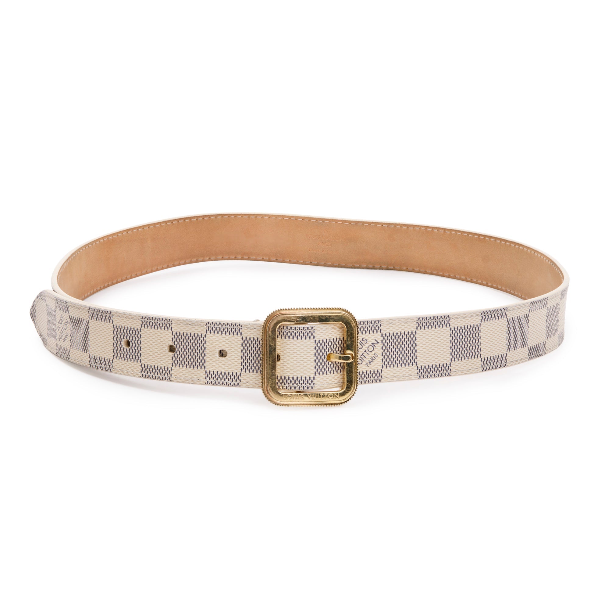 Louis Vuitton Damier Azur Tresor 30MM Belt, Size 85 34 w/ Box