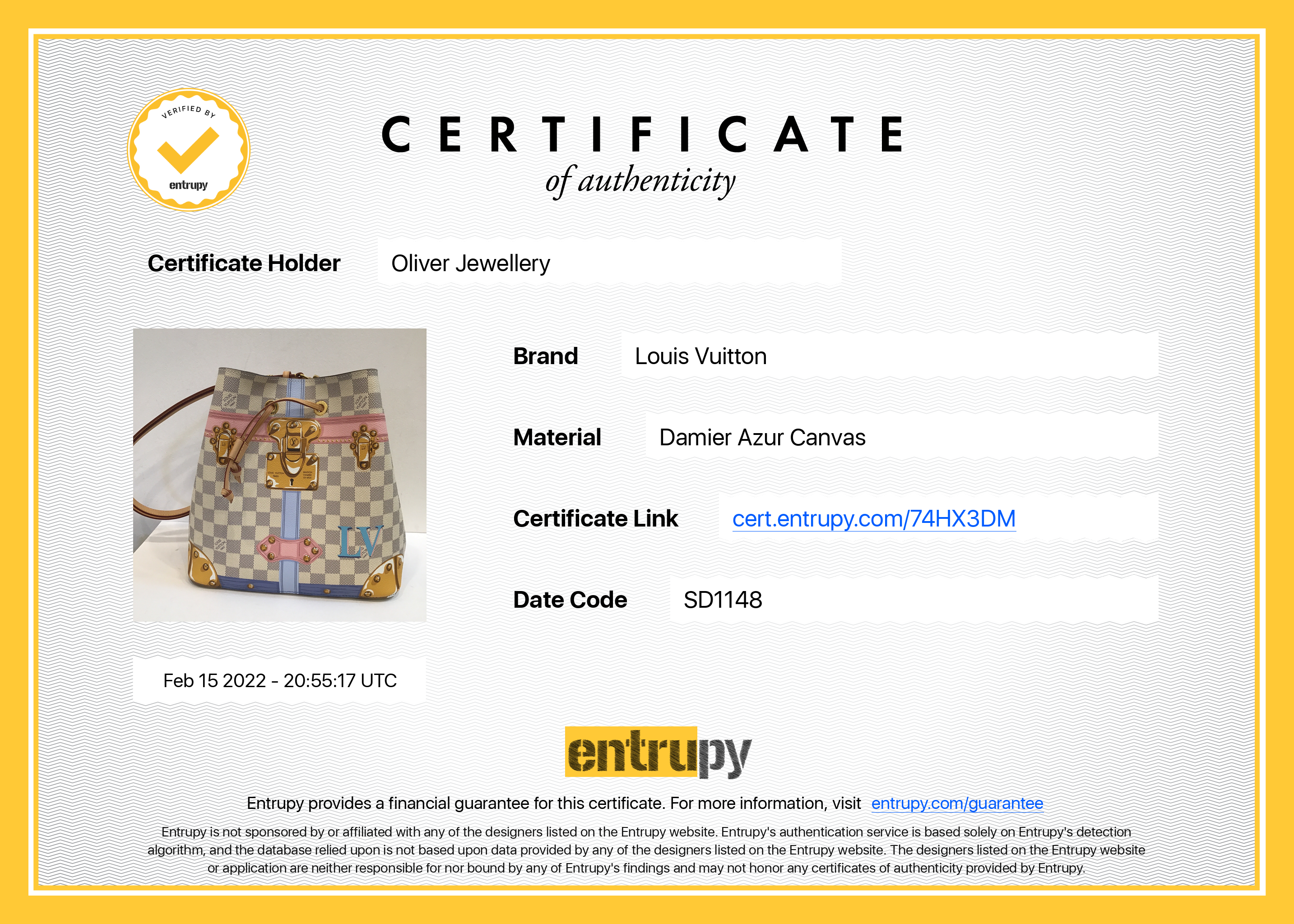 Louis Vuitton Damier Azur Trunks NeoNoe – OLIVER'S