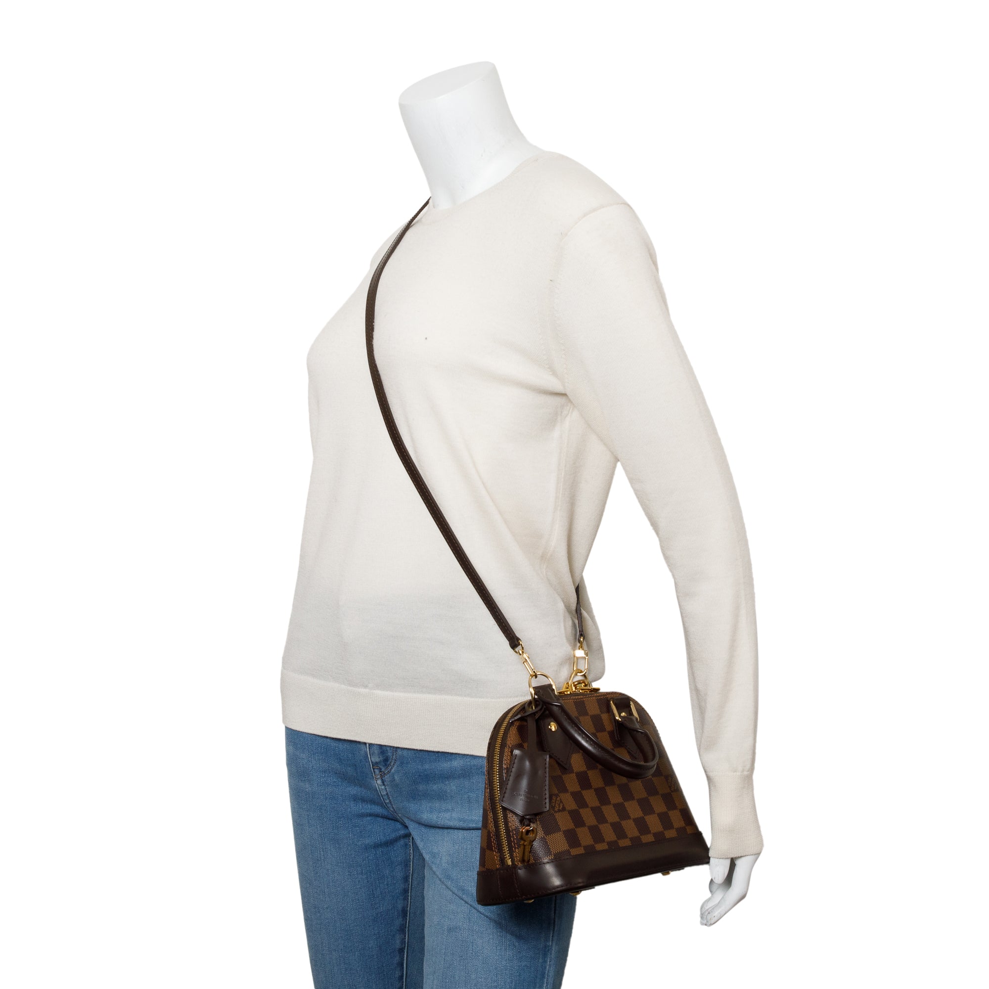 Louis Vuitton Damier Ebene Alma BB w/ Strap, Box & Receipt