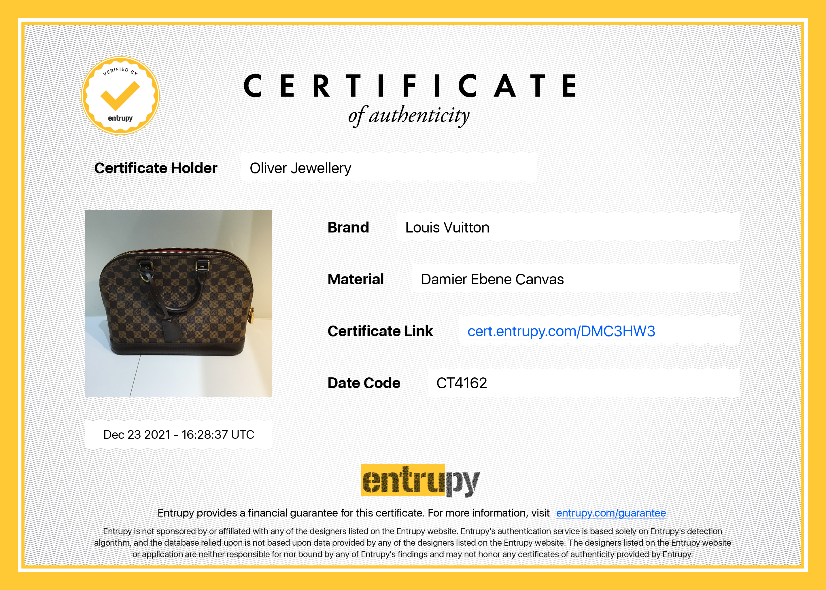 Louis Vuitton Damier Ebene Alma PM