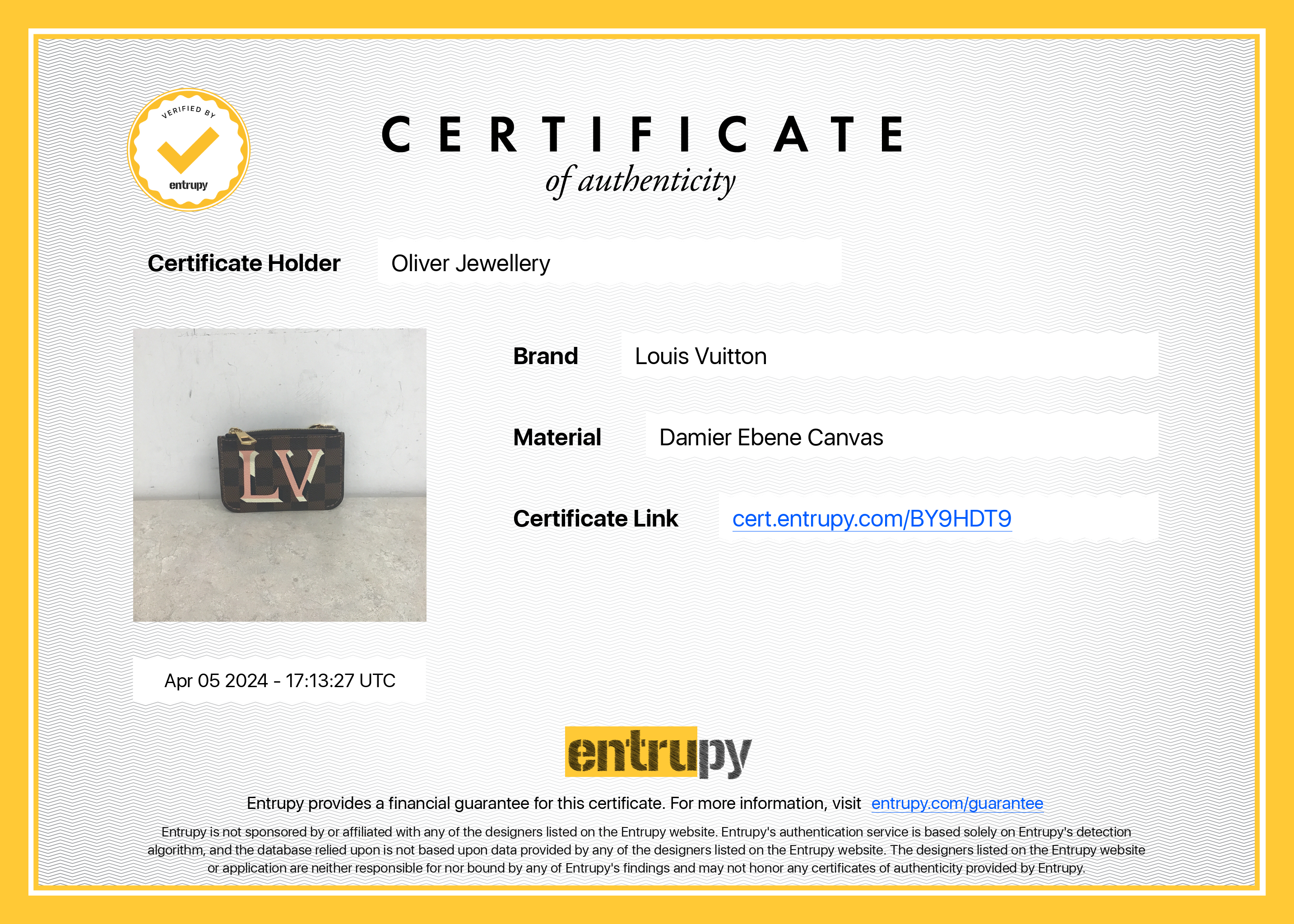 Louis Vuitton Damier Ebene Belmont Pouch w/ Box