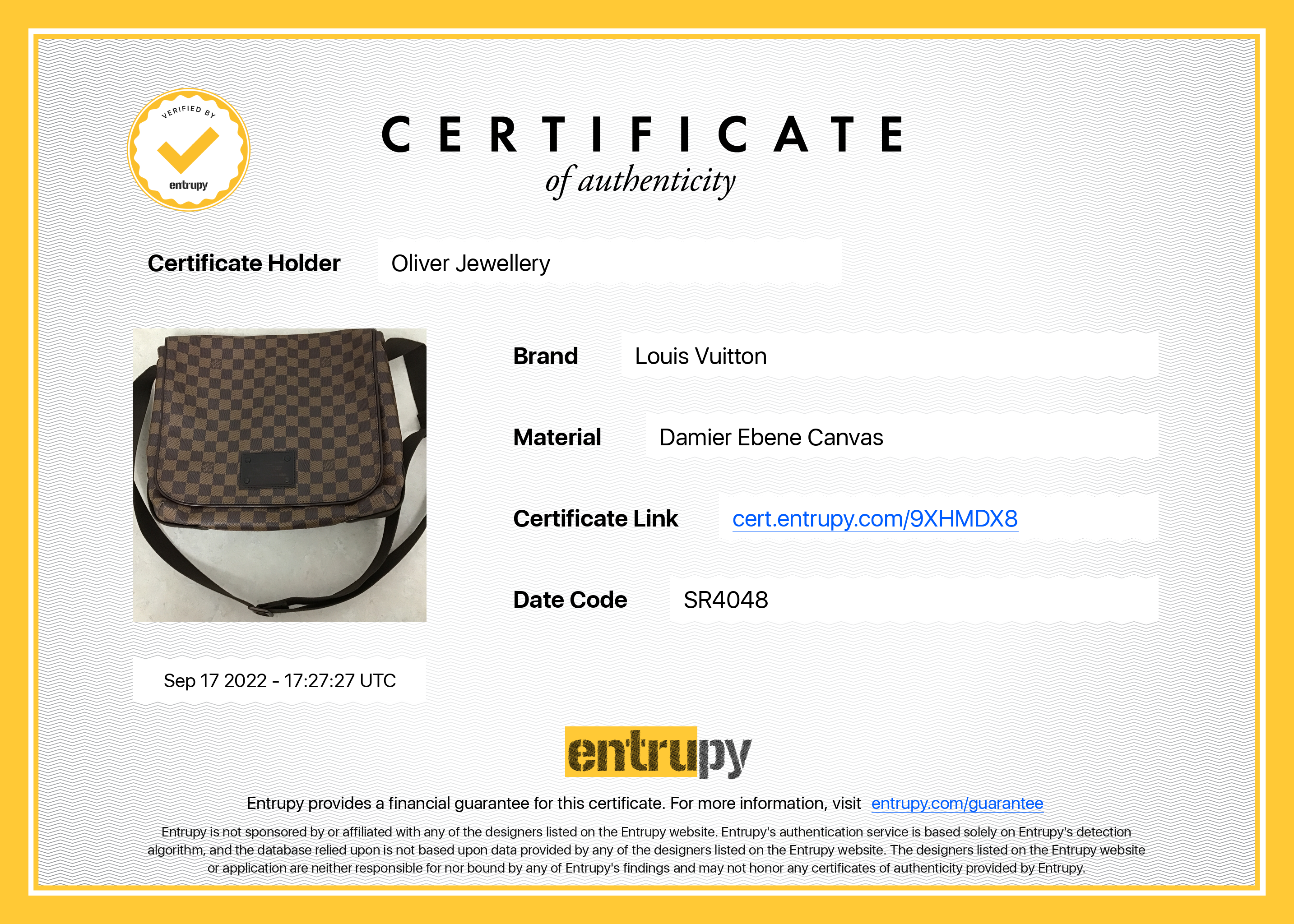 Louis Vuitton Damier Ebene Brooklyn MM