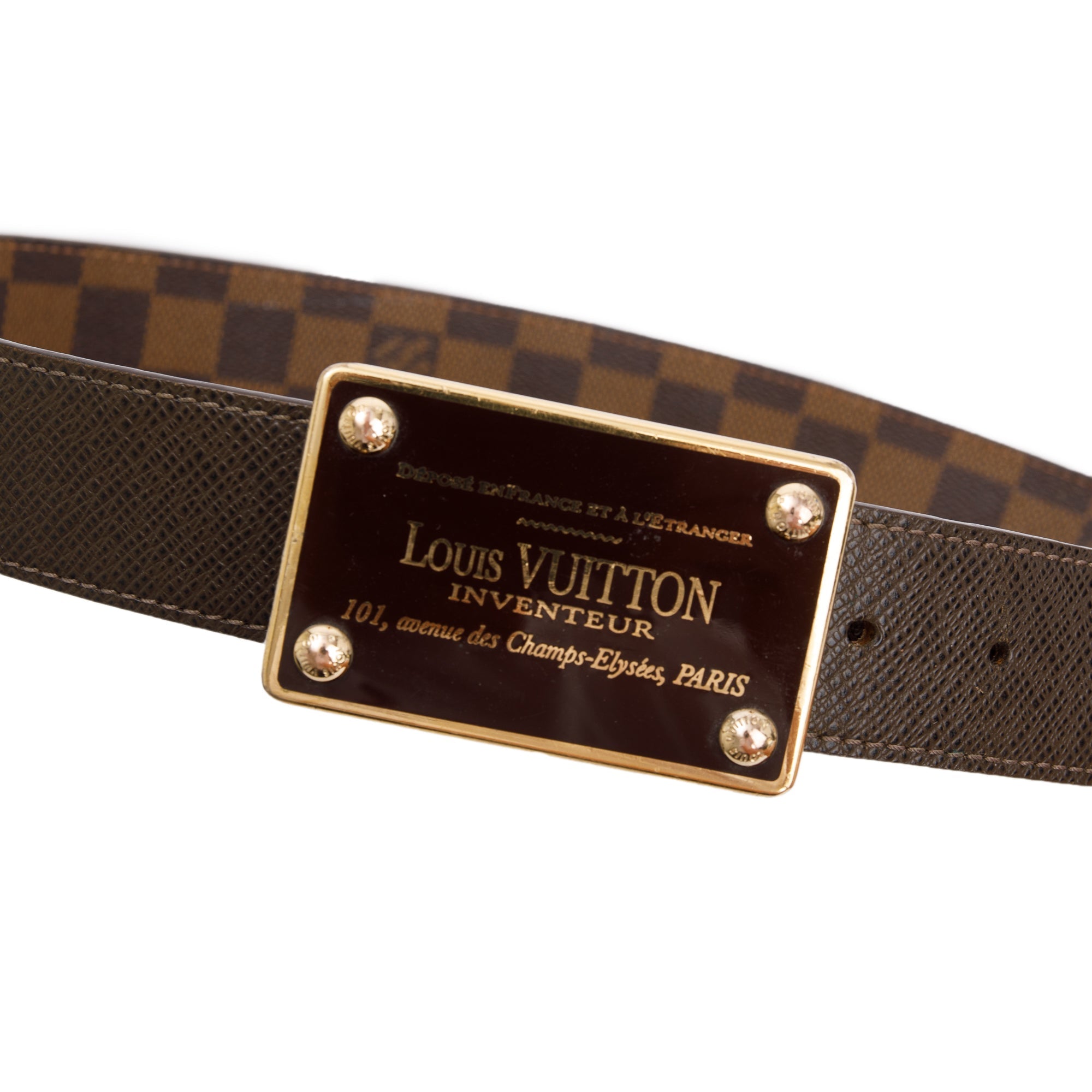 Belt Buckle Louis Vuitton Damier Ebene Inventeur Belt Louis