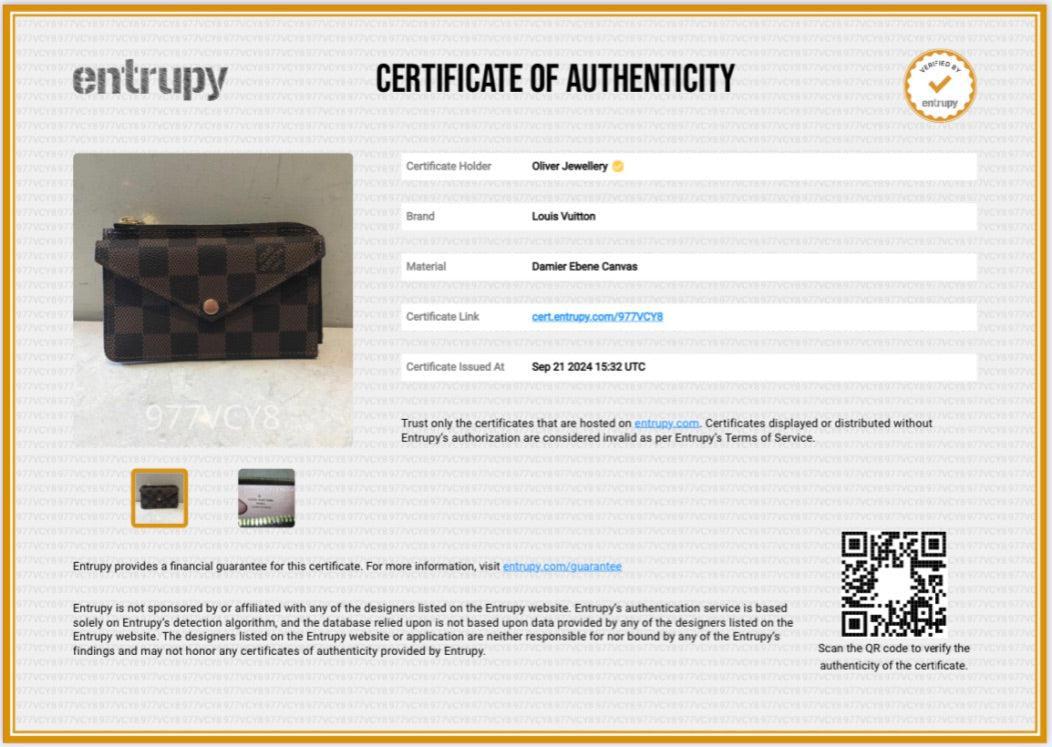 Louis Vuitton Damier Ebene Card Holder Recto Verso w/ Box & Receipt