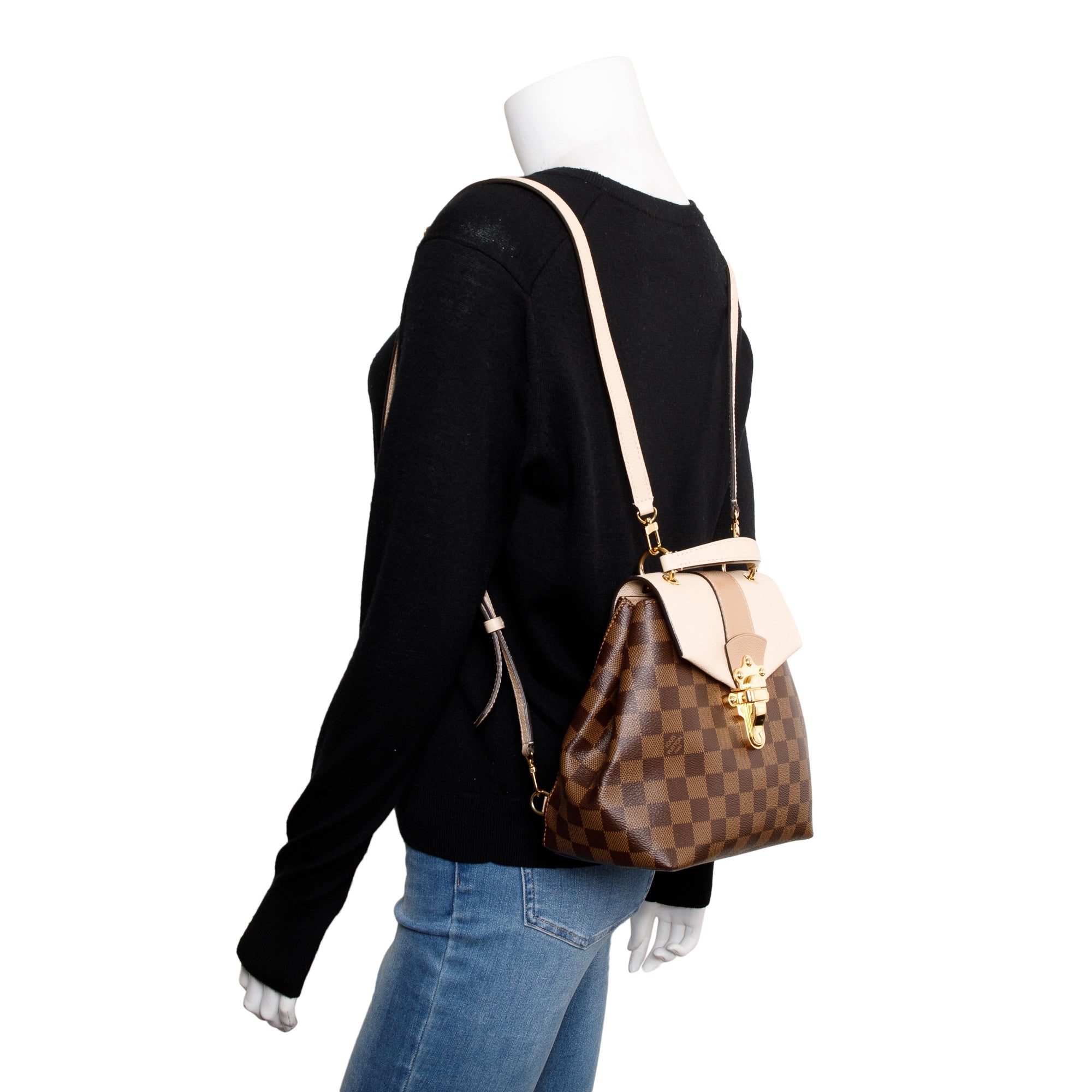 louis vuitton clapton backpack damier ebene Louis Vuitton Damier Ebene Clapton Convertible Backpack – OLIVER'S