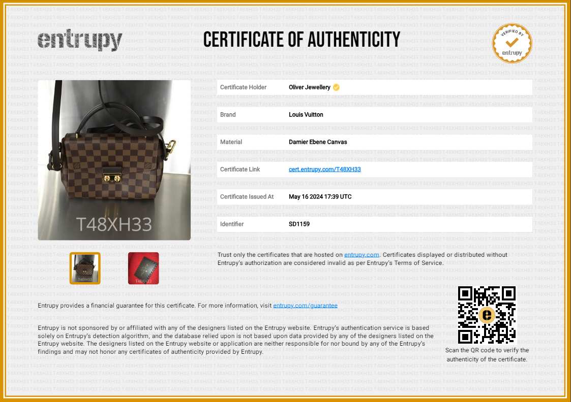 Louis Vuitton Damier Ebene Croisette Bag