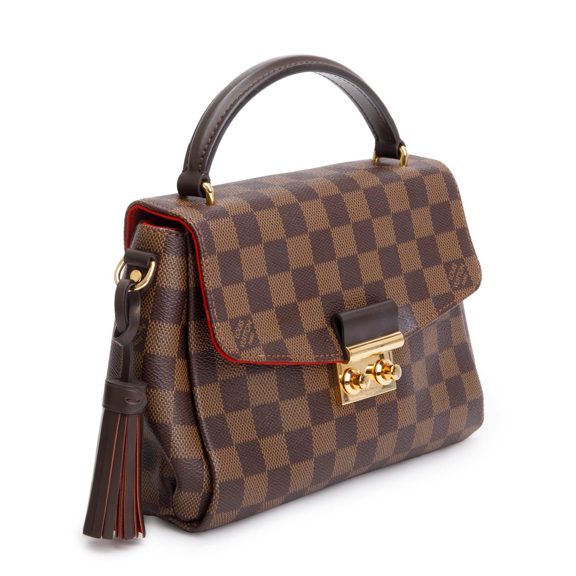 Louis Vuitton Damier Ebene Croisette Bag w/ Strap