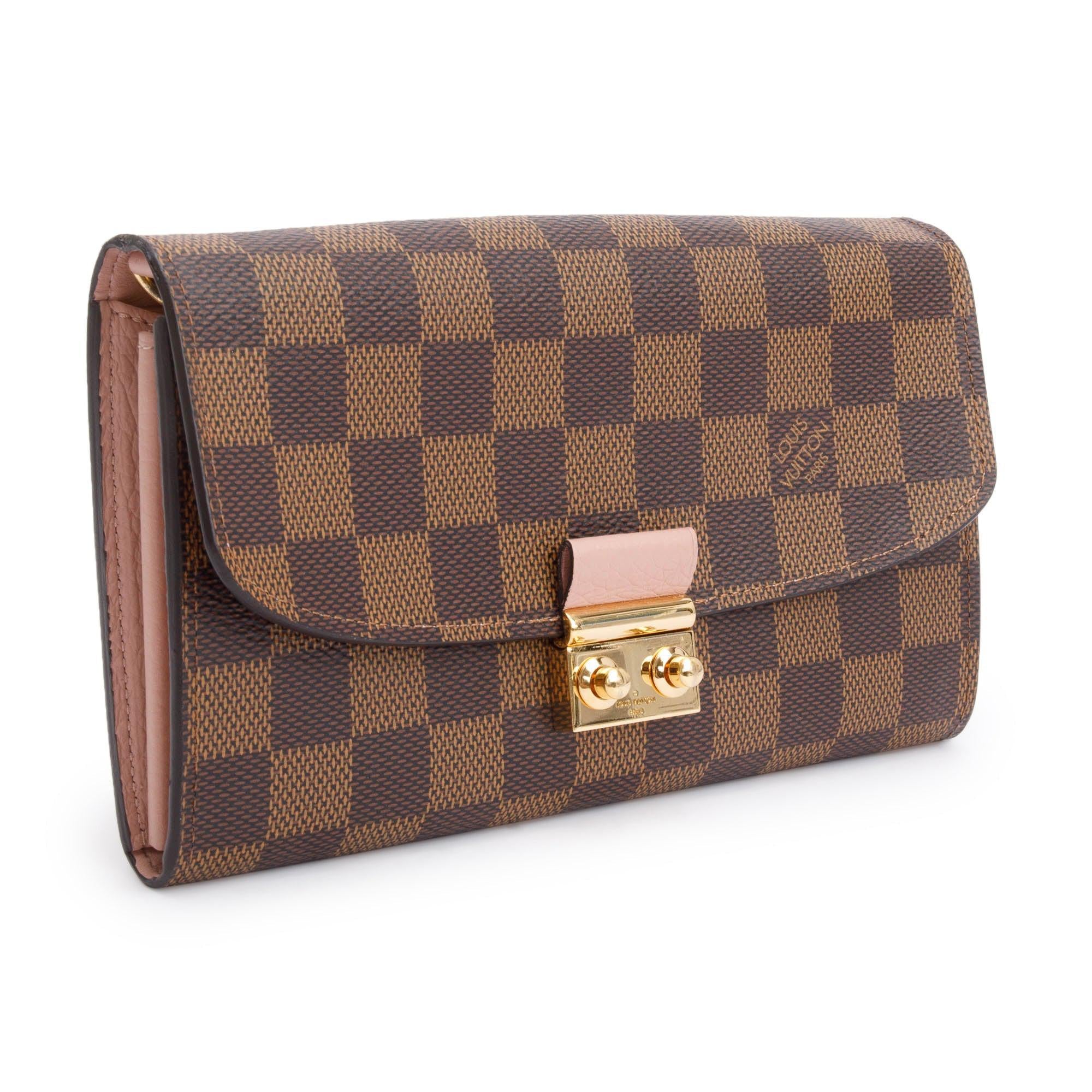 Louis Vuitton Damier Ebene Croisette Chain Wallet