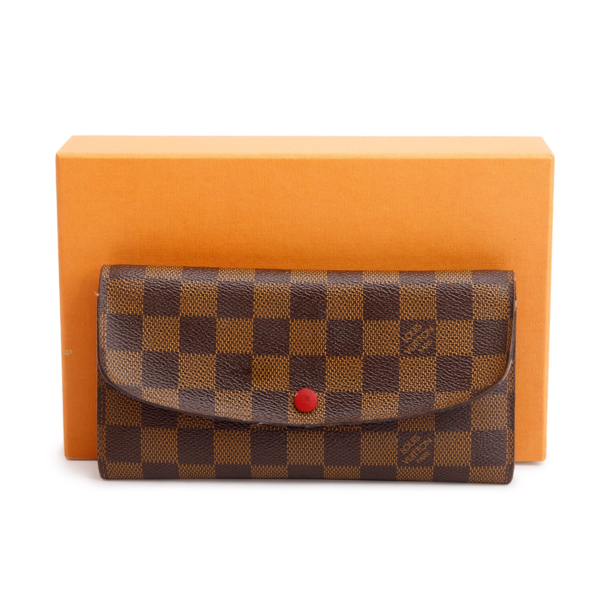 Louis Vuitton Damier Ebene Emilie Wallet w/ Box & Receipt