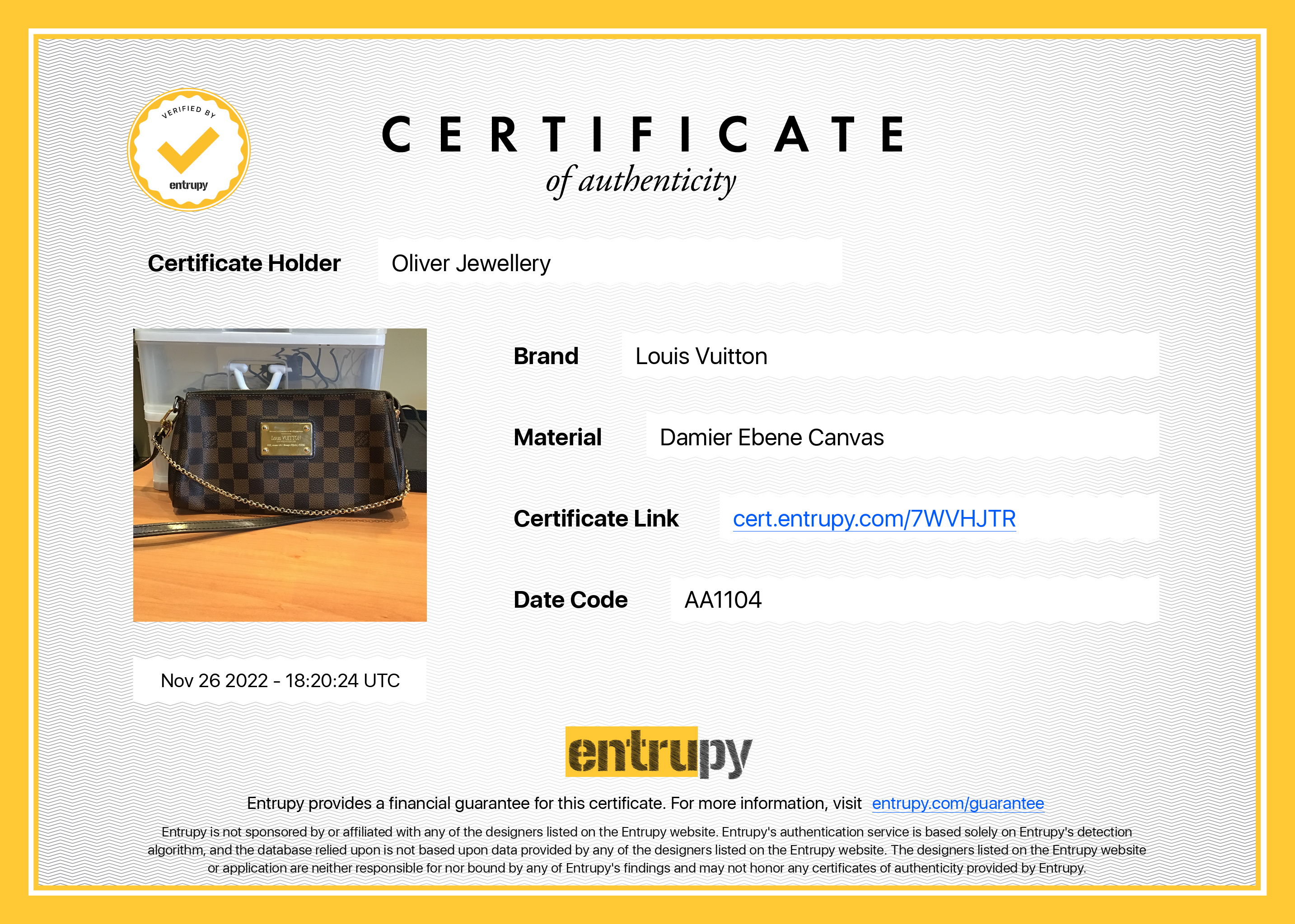 Louis Vuitton Damier Ebene Eva Clutch w/ Strap