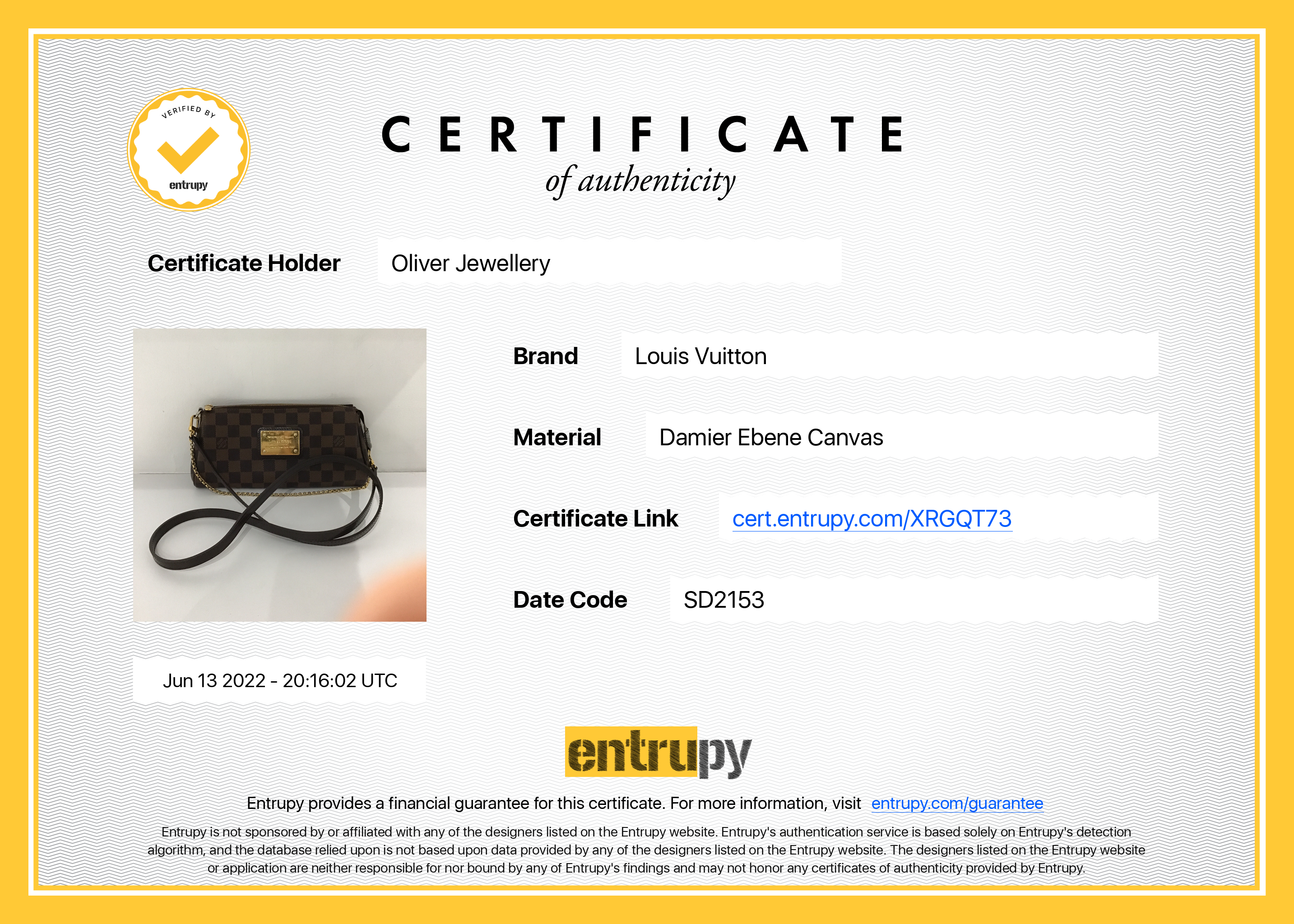 Louis Vuitton Damier Ebene Eva Clutch w/ Strap